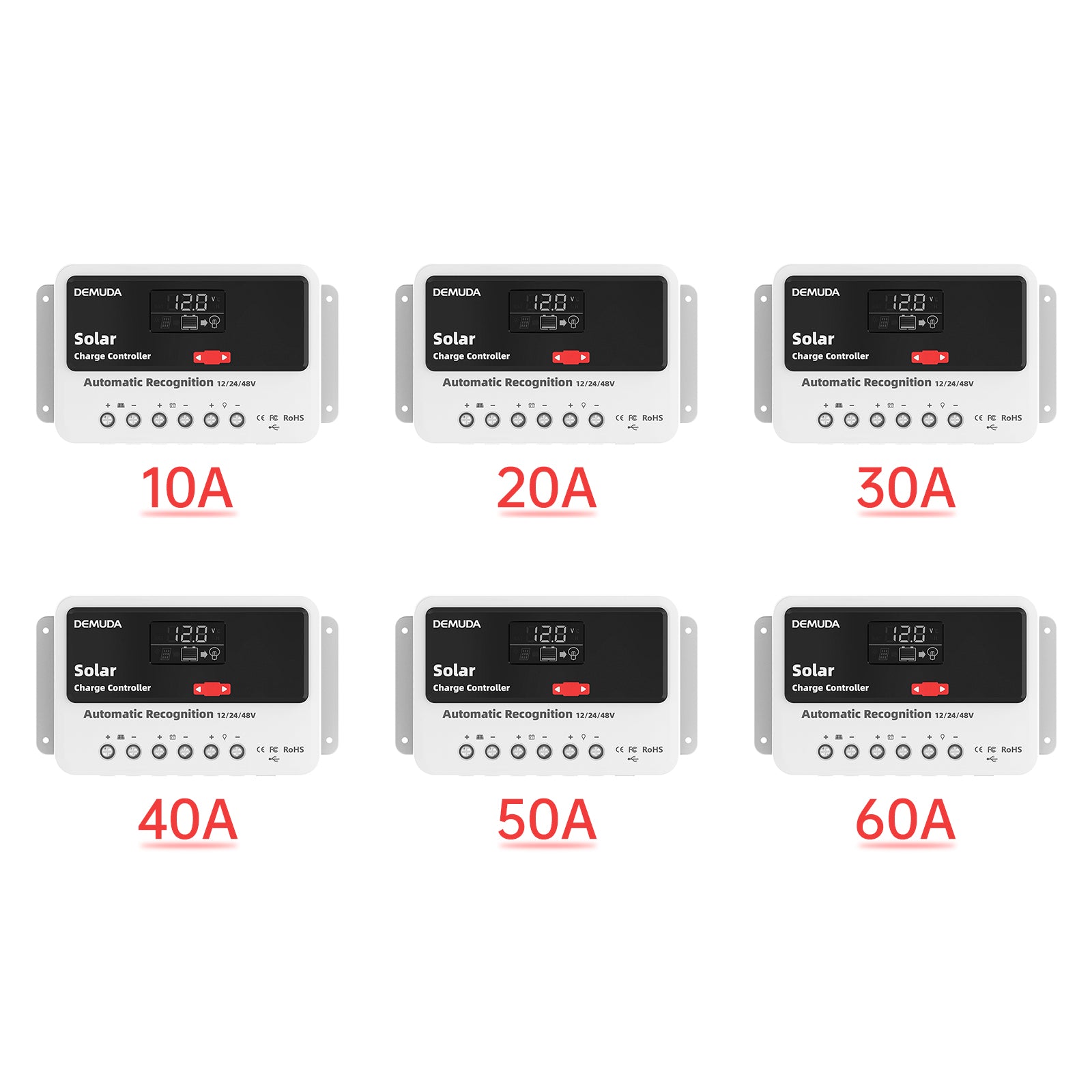 12v24v48v 10a-60a PWM Solar Controller