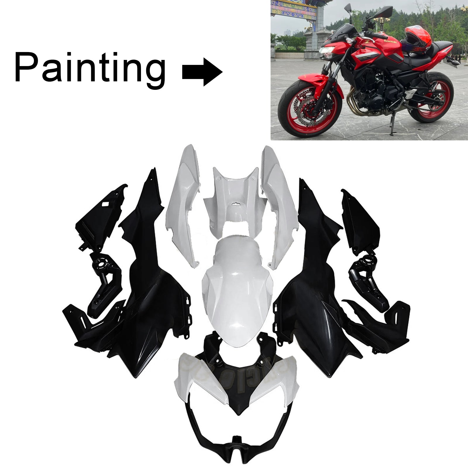 2020-2023 Kawasaki Z650 Injection Fairing Kit Bodywork Plastic ABS