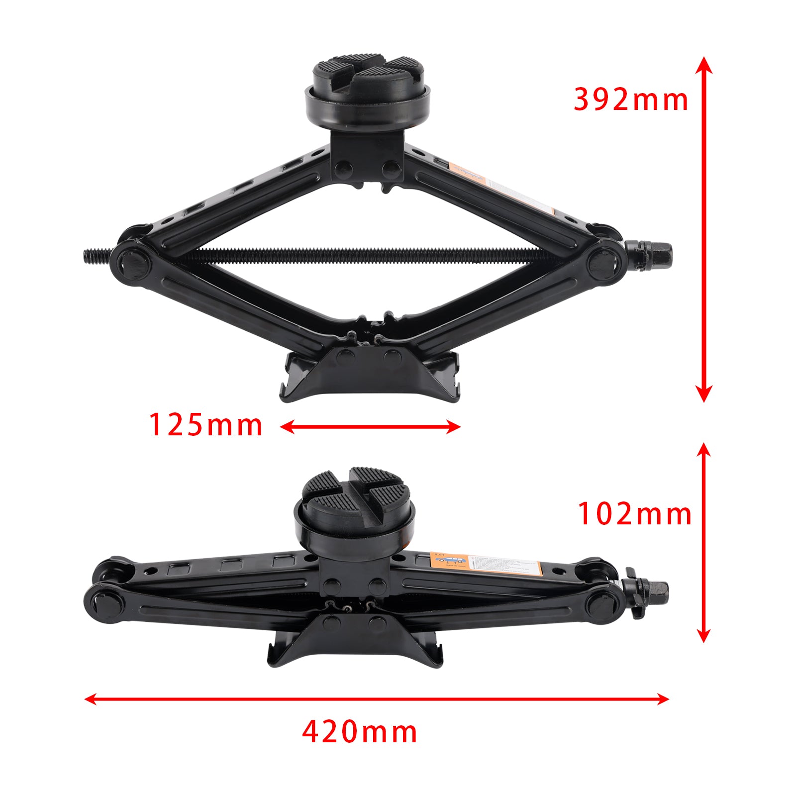 Car Jack 2,5 T/2500 kg Universal Scissor Jack Hjulstagsnyckel för SUV MPV