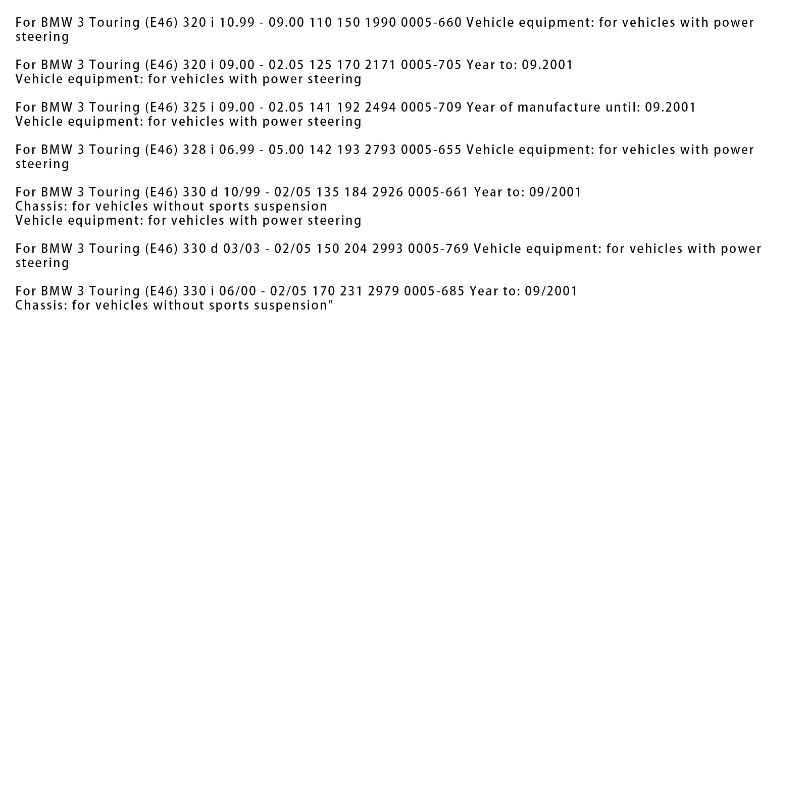 BMW 3 Touring E46 318i 320i 325i Hydraulic Power Steering Rack 4410A139 32136750200