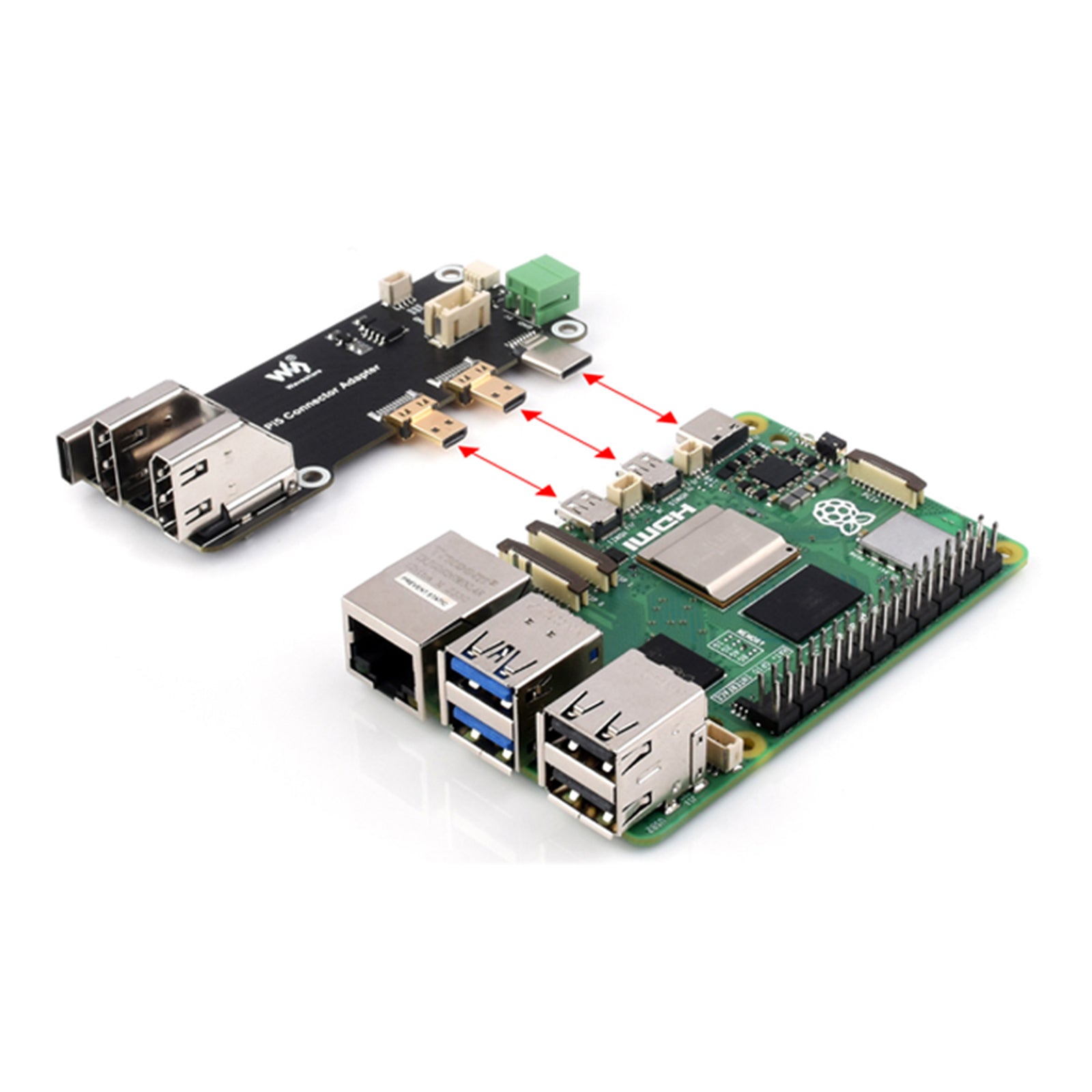 Placa de expansión multifunción Raspberry Pi salida HDMI Dual 4K con Pi5/Pi4B