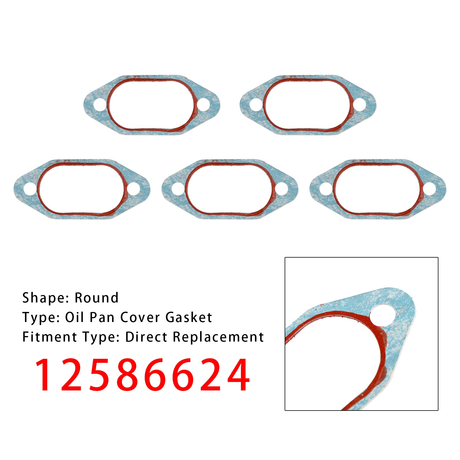 5PCS 12586624 Oil Pan Cover Gasket