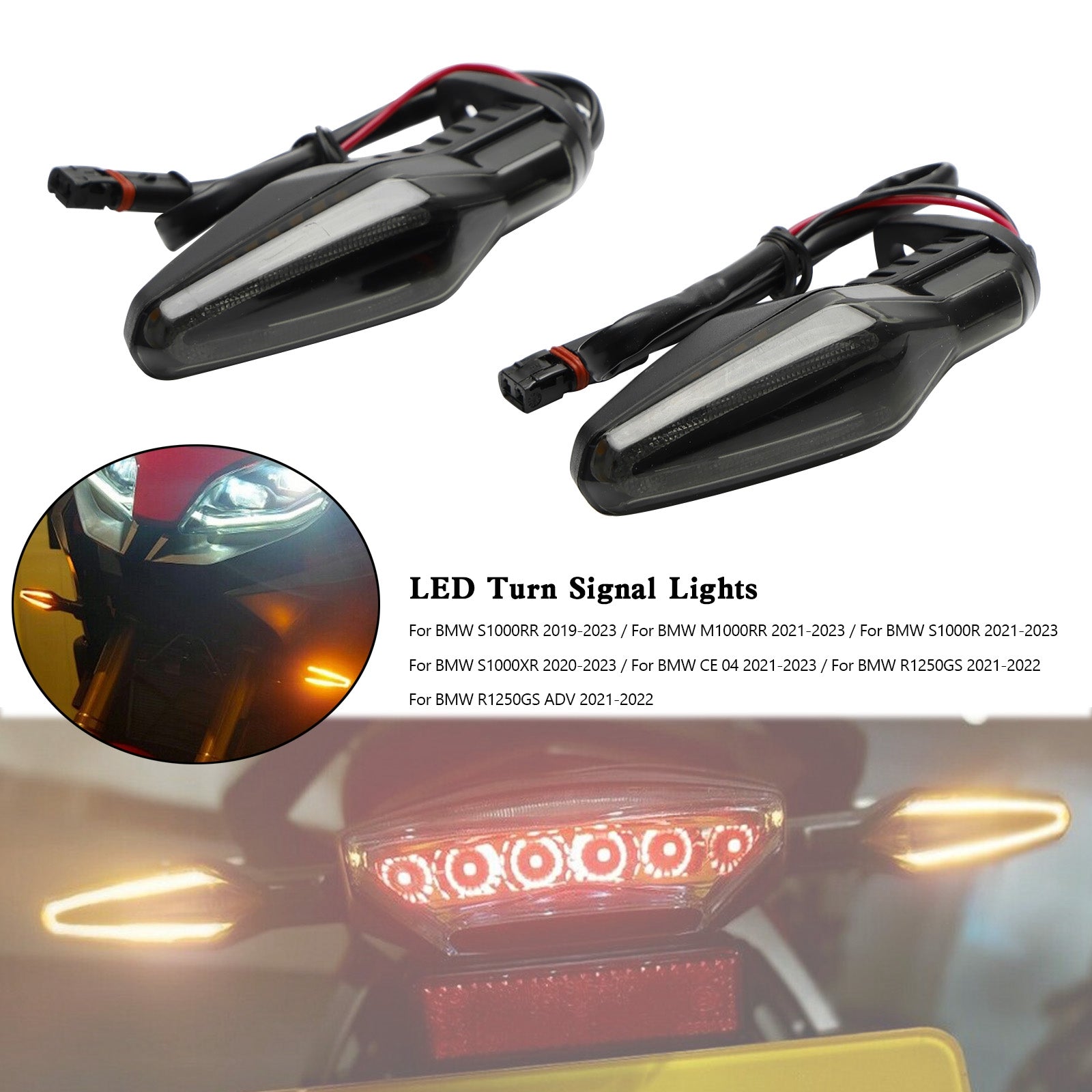 Clignotants LED pour BMW S1000XR S1000R R1250GS ADV CE 04 2020 – 2023