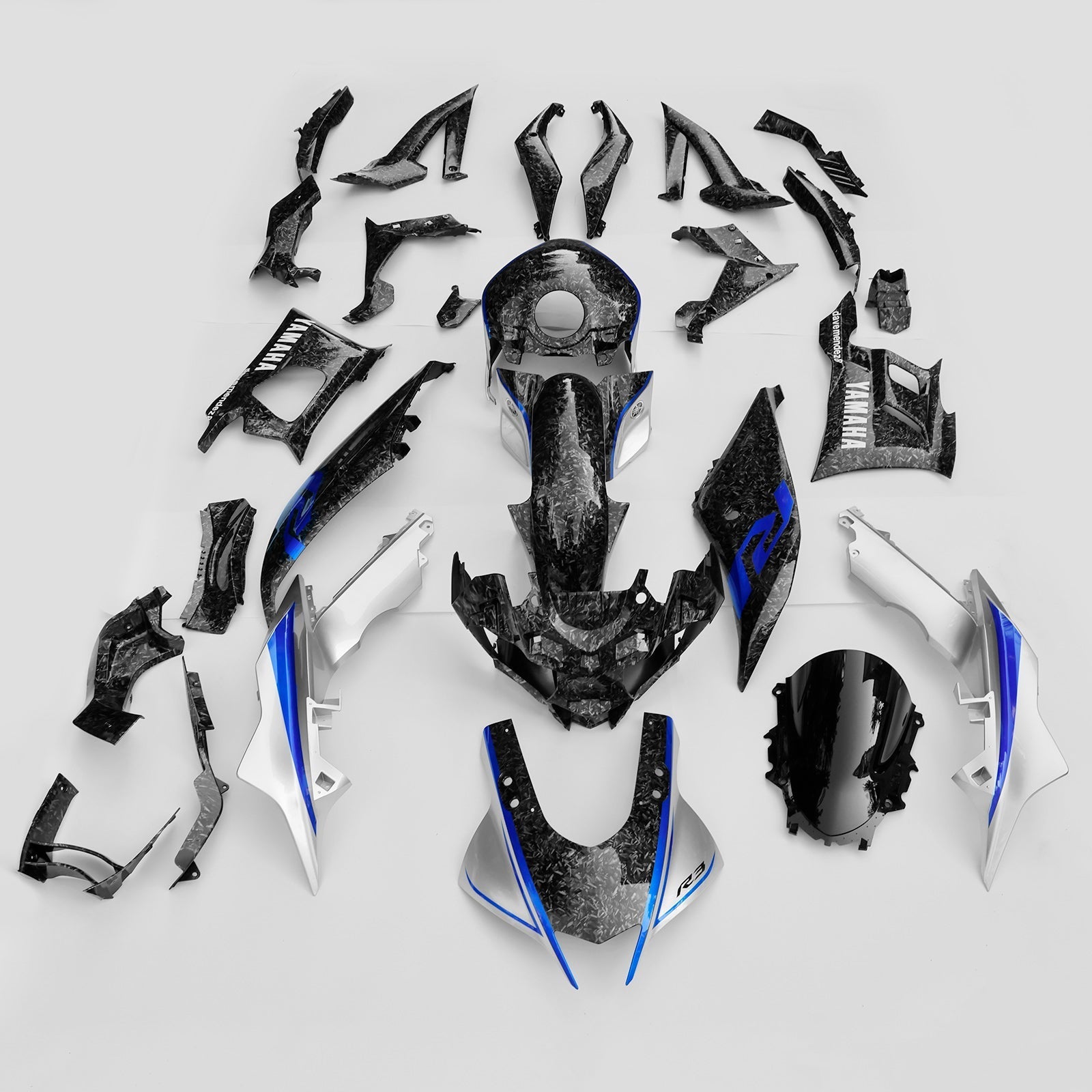 2022-2023 Yamaha YZF-R3 R25 Injeksjon Fairing Kit Bodywork Plastic ABS#131