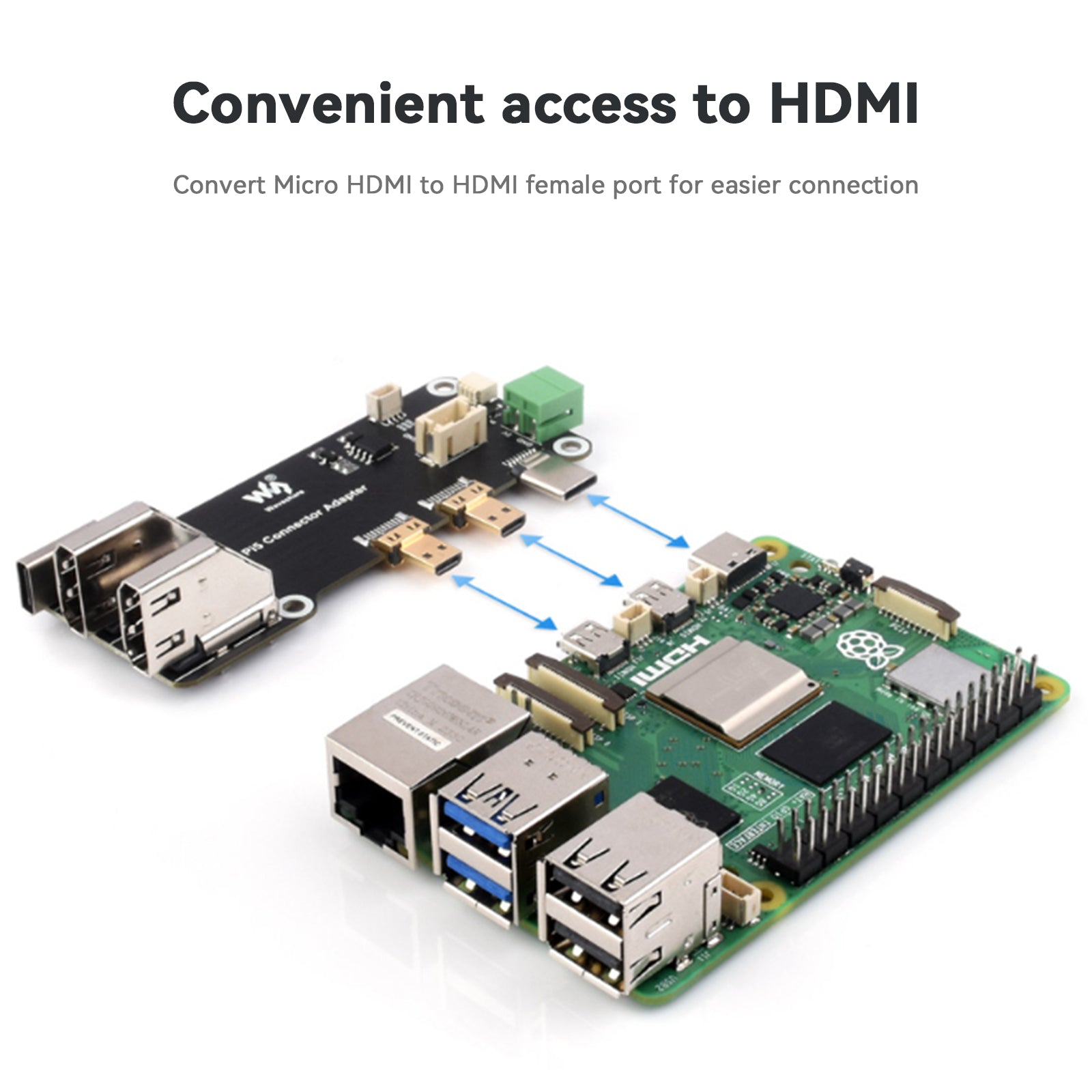 Placa de expansión multifunción Raspberry Pi salida HDMI Dual 4K con Pi5/Pi4B