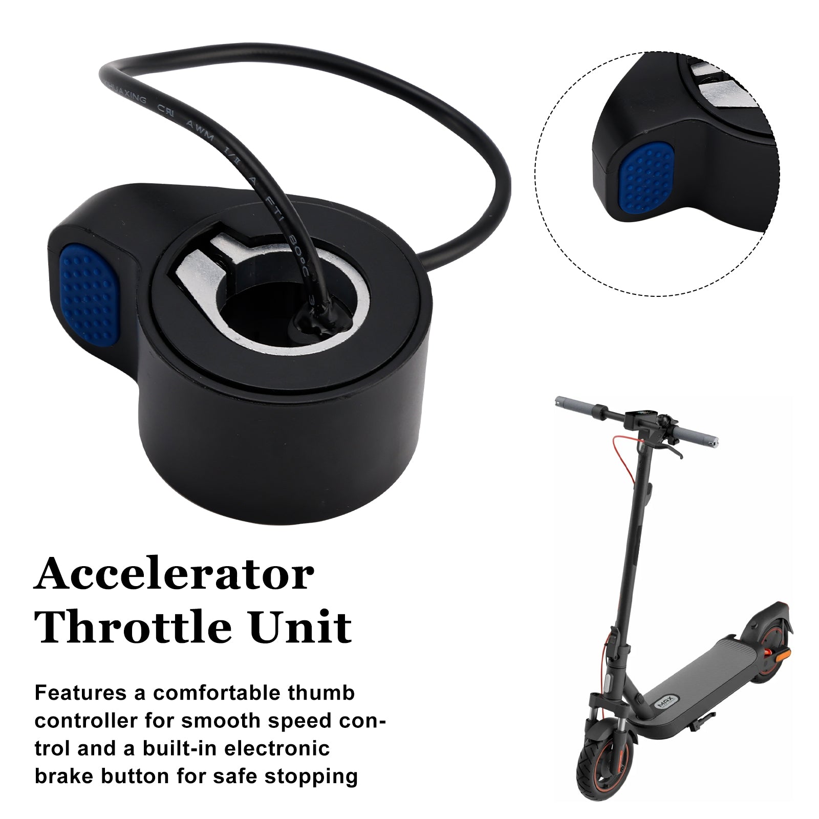Poignée d'accélérateur pour trottinette électrique Xiaomi 4 Pro (1ère génération) bleue