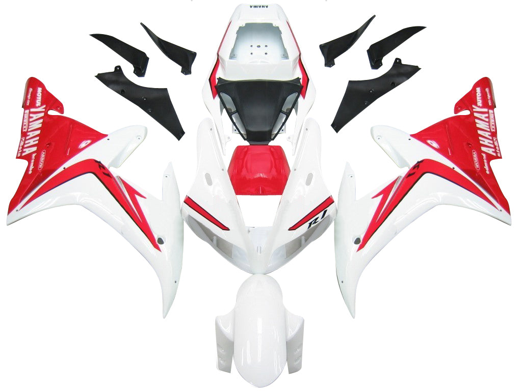 2002-2003 Yamaha YZF-R1 White Red Racing Fairings Generic