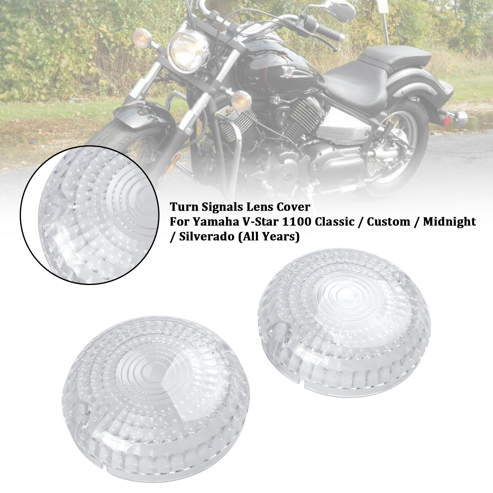 Front/Rear Turn Signals Lens Cover For Yamaha V-Star1100 XVS650 Road Star