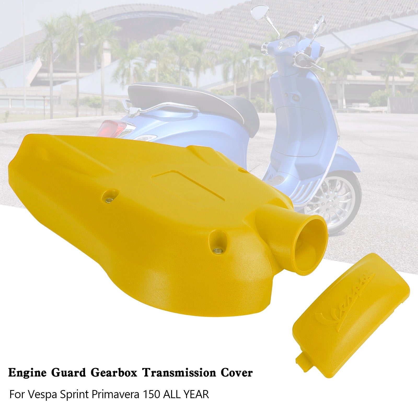 Vespa Sprint Primavera 150 Engine Guard Gearbox Transmission Cover Yellow