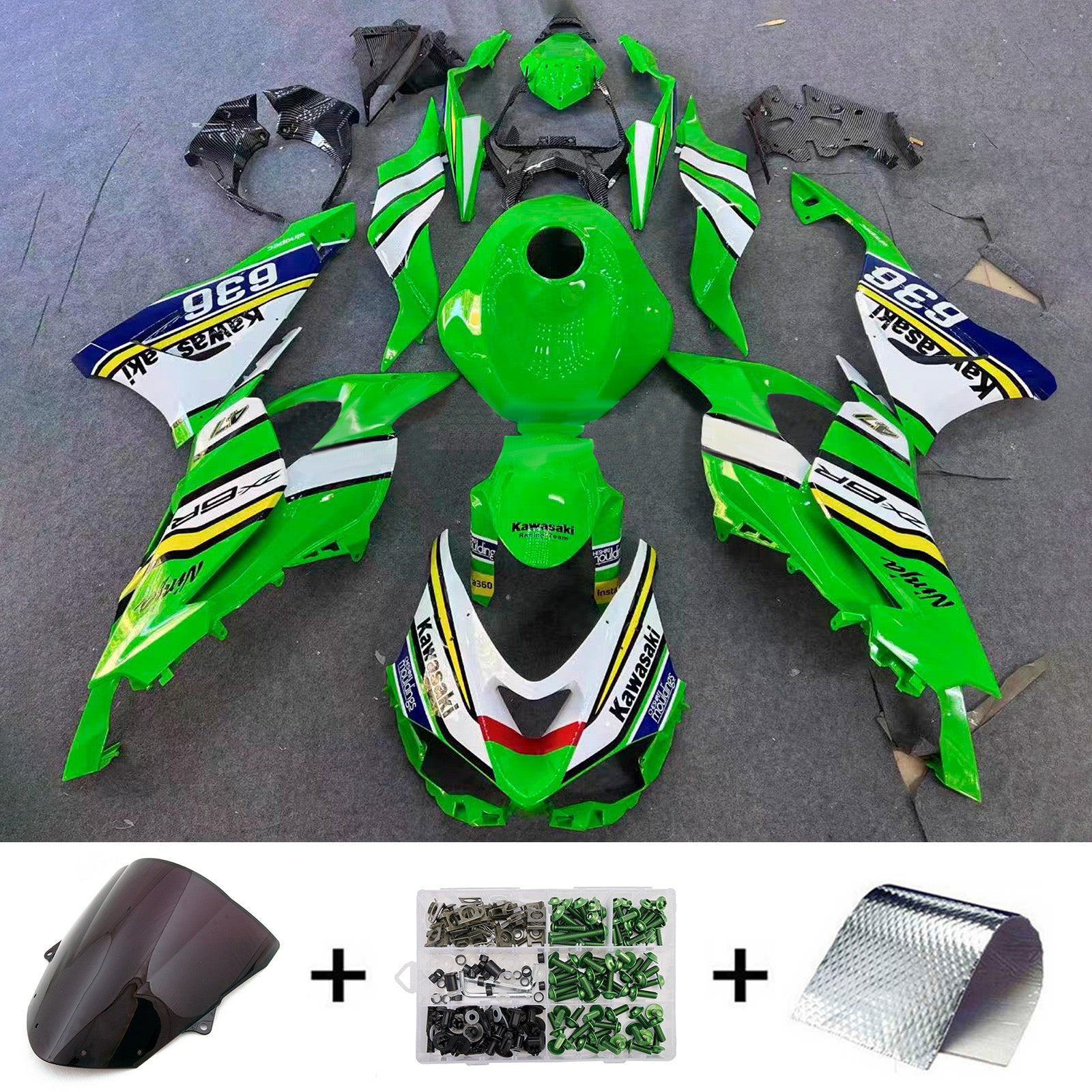 Kit carenatura iniezione carrozzeria in plastica ABS adatta per Kawasaki ZX-6R 2024-2025