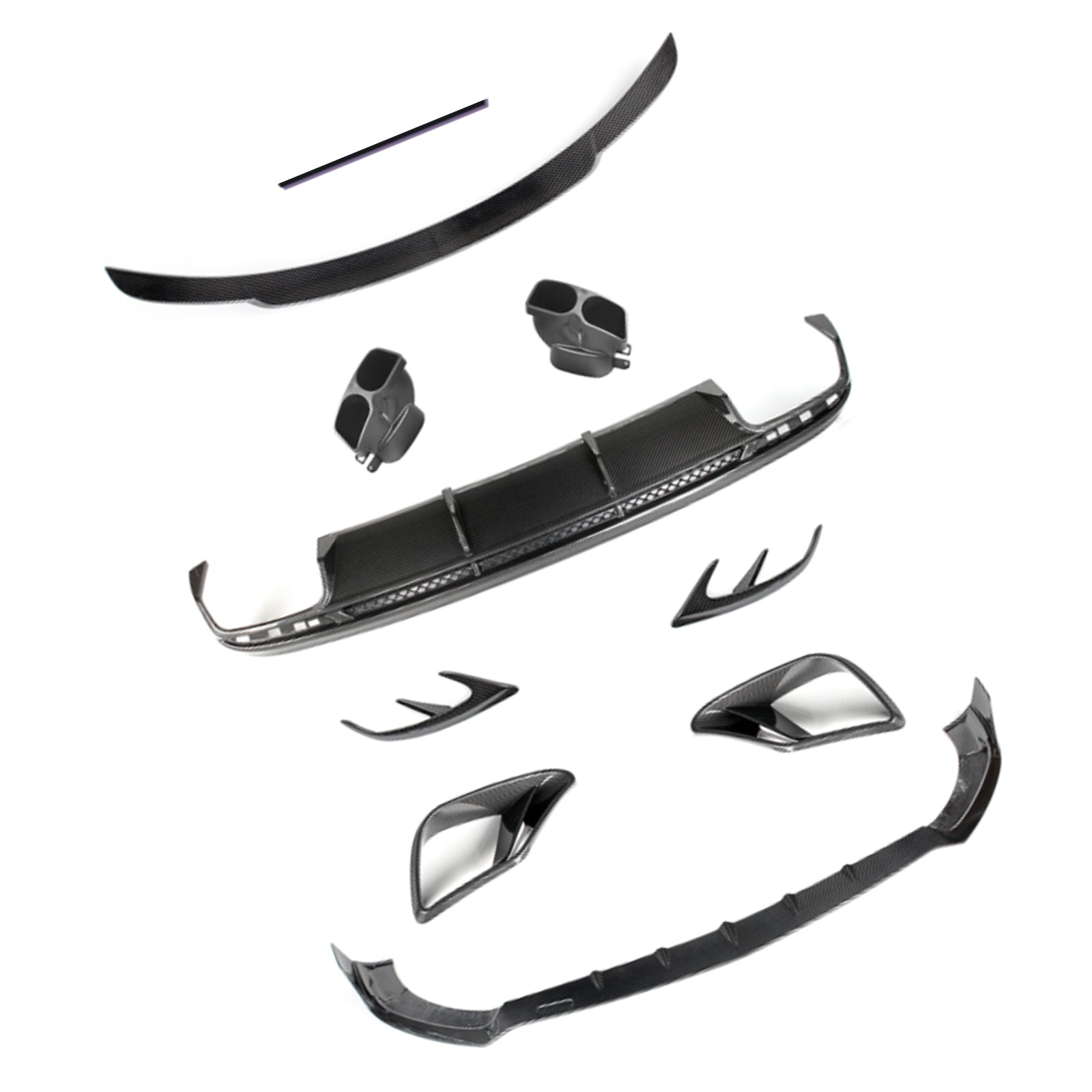 Kit carrosserie pare-chocs en fibre de carbone compatible Mercedes-Benz W217 S63 S65 AMG Coupé 2019-2021