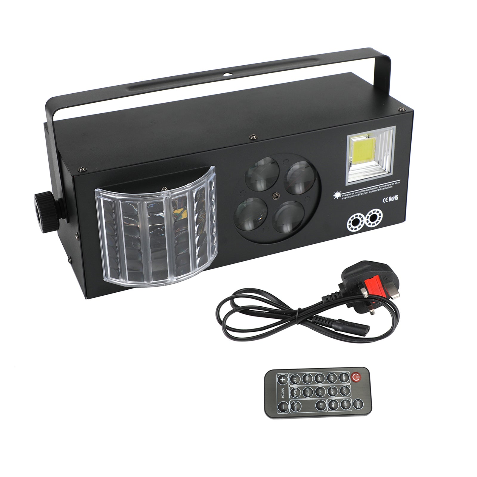 Lumières stroboscopiques à motif RGBW 4 en 1 80W, lumière de scène LED DMX DJ Disco Party + télécommande