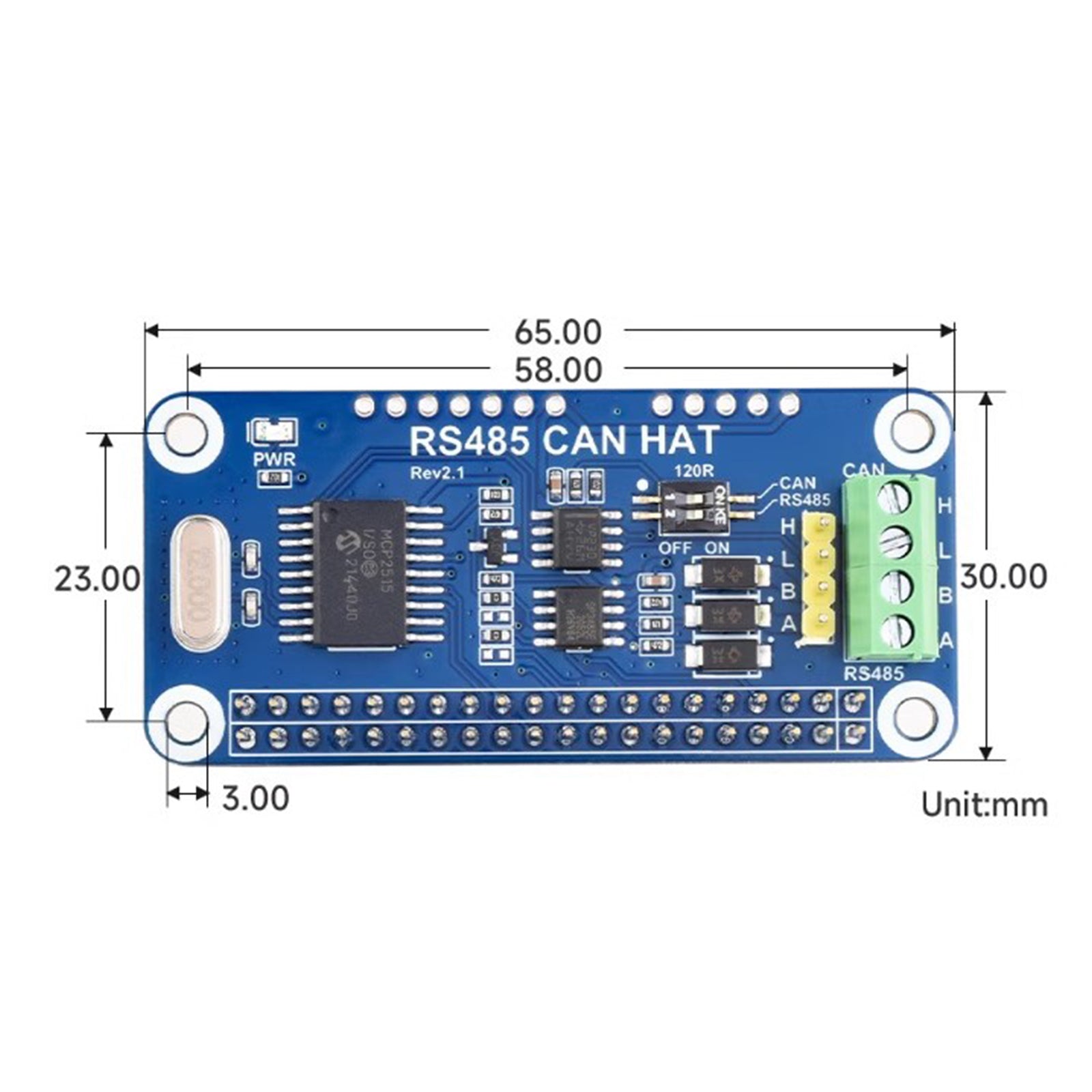 Raspberry Pi RS485 Kan uitbreidingskaart Automatische omschakeling van de status van de zendontvanger