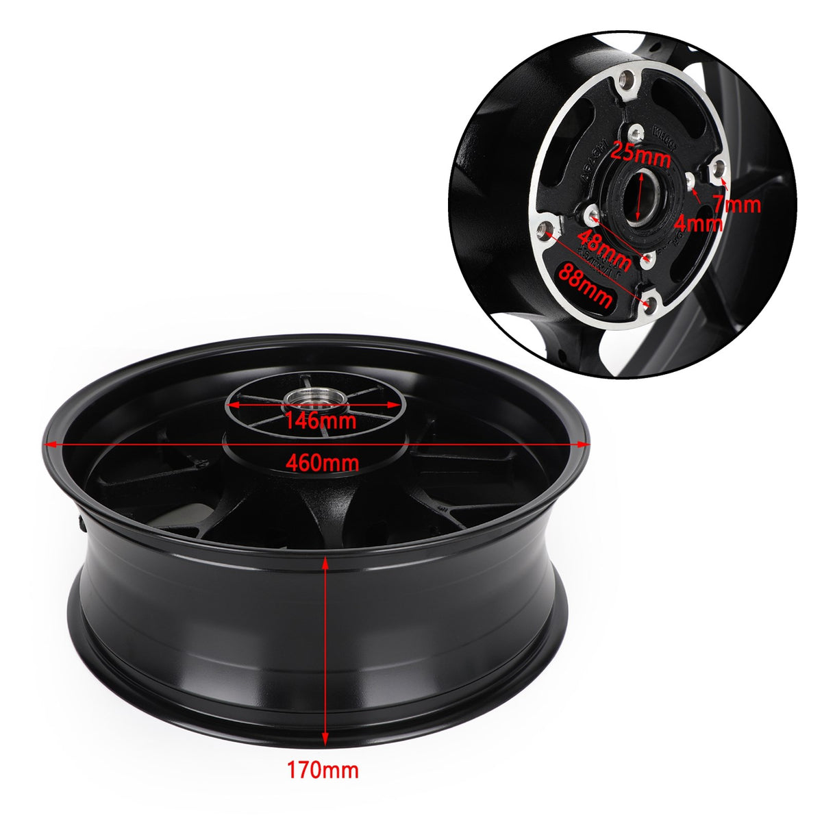2008-2016 Honda CBR1000RR Black Rear Wheel Rim Generic