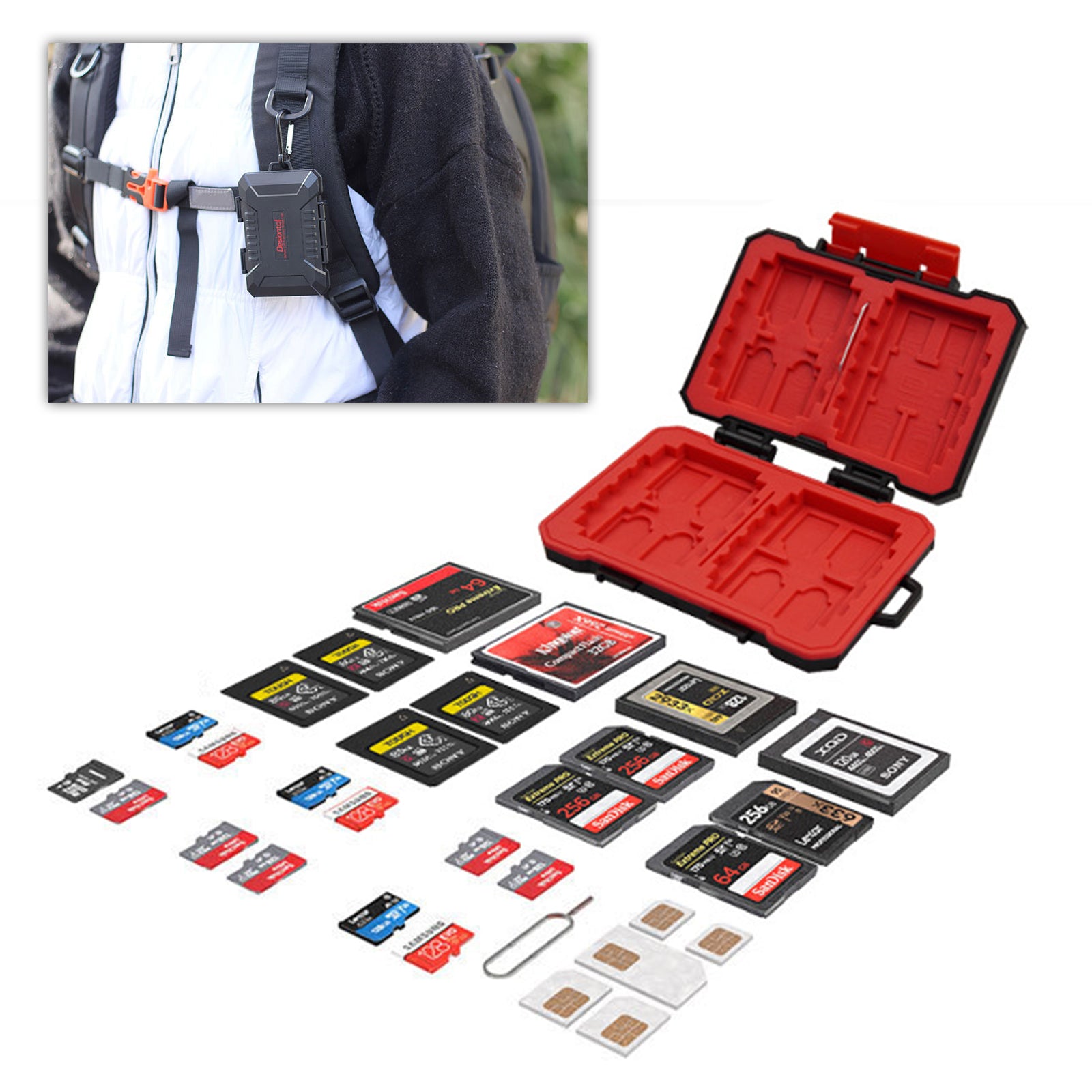 Camera Memory Card Box SD Card Protection Box Waterproof Anti-fall Storage Box