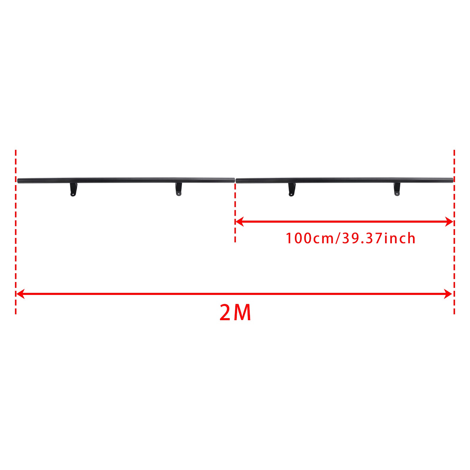 6.6FT ronde buis rollende bibliotheek schuifladder hardwareset met rem
