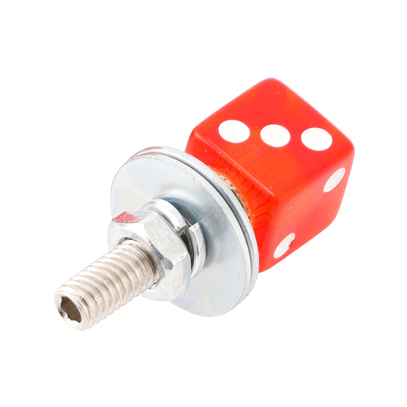 2x Motorcycle Bike Plastic Red Dice License Plate Bolt On Screw On Frame Nut
