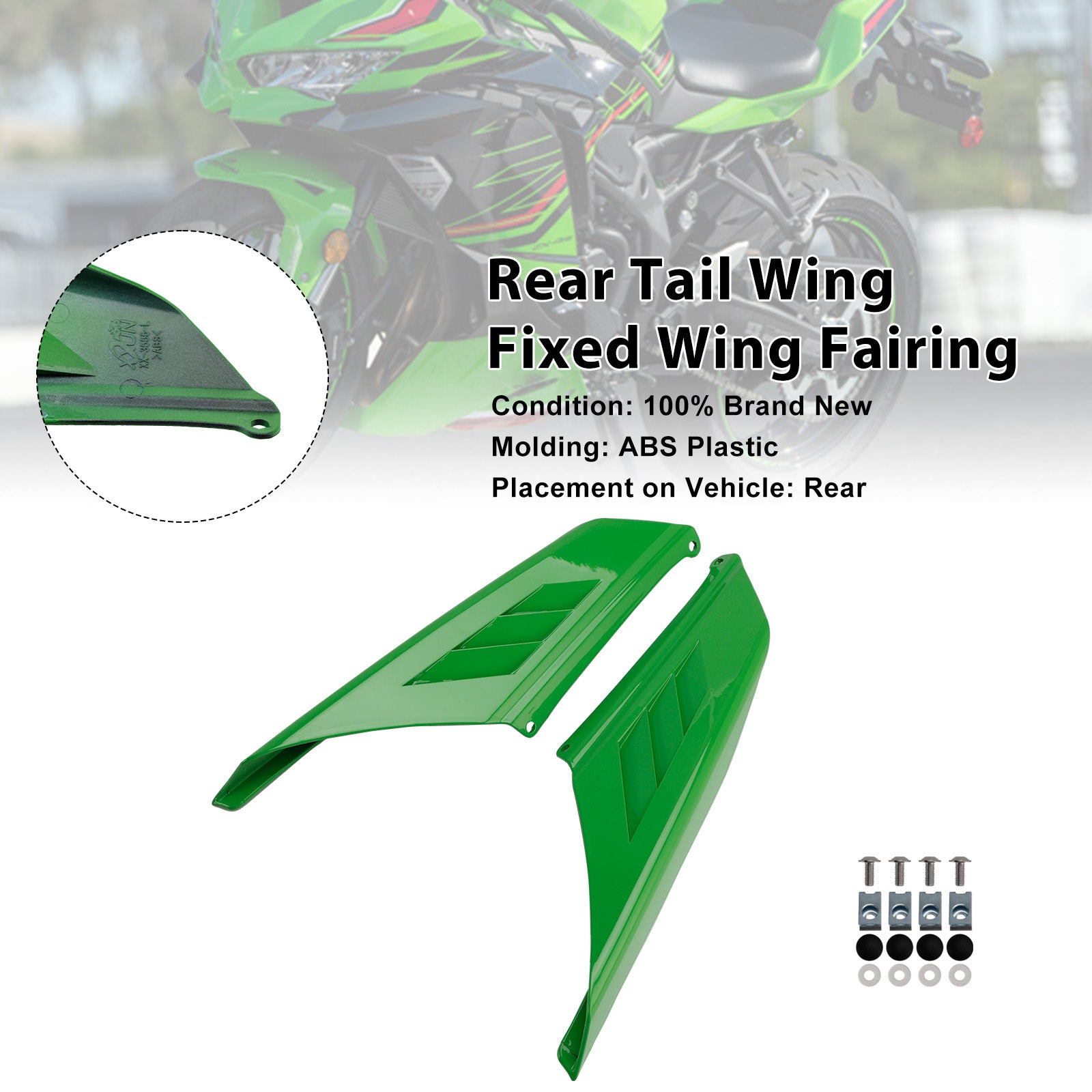 2023-2025 Kawasaki NINJA ZX-4R ZX-4RR Carénage d'aile arrière à aile fixe