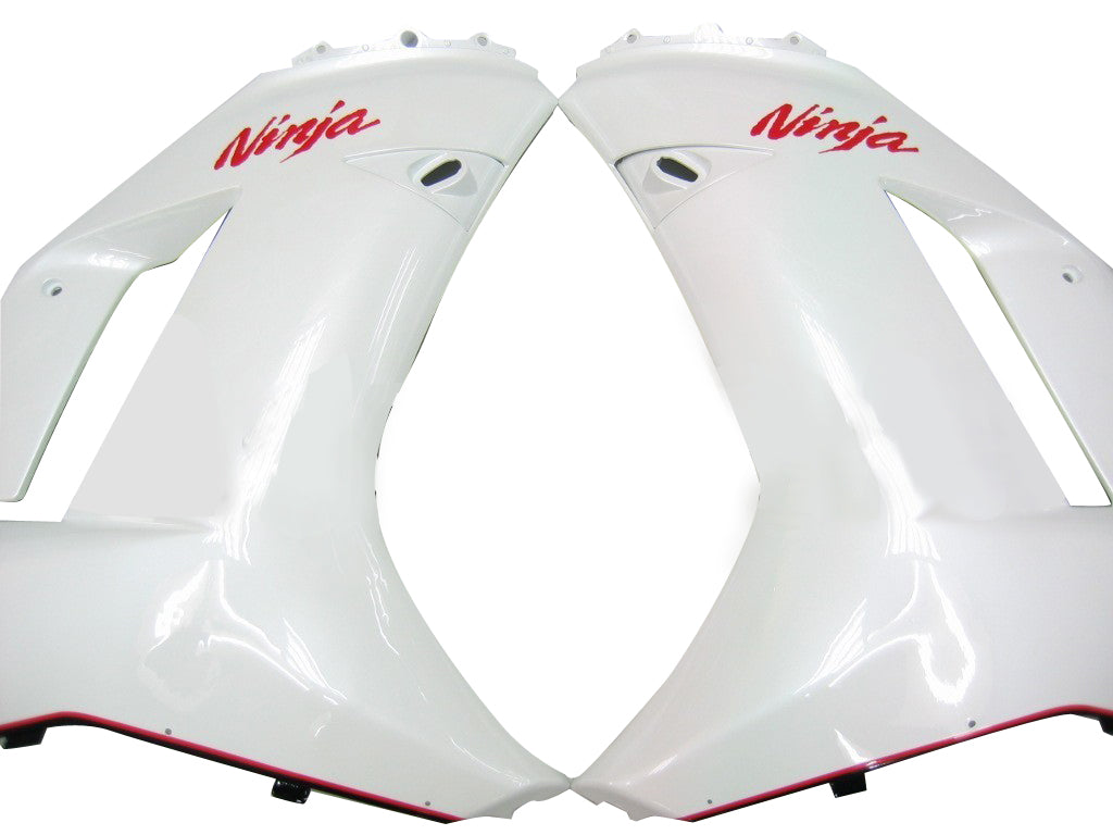 2007-2008 Kawasaki ZX6R ZX636 Fairings White Red Black ZX6R Racing Generic