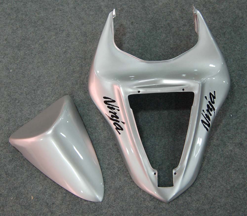 2007-2008 Kawasaki ZX6R ZX636 stroomlijnkappen Zilver Ninja Racing Generiek