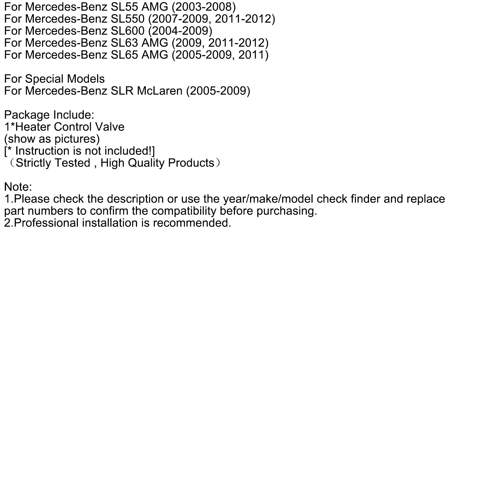 Verwarmingsregelklep A2308300084 voor Mercedes-Benz S560 S550 S350 2003-2012