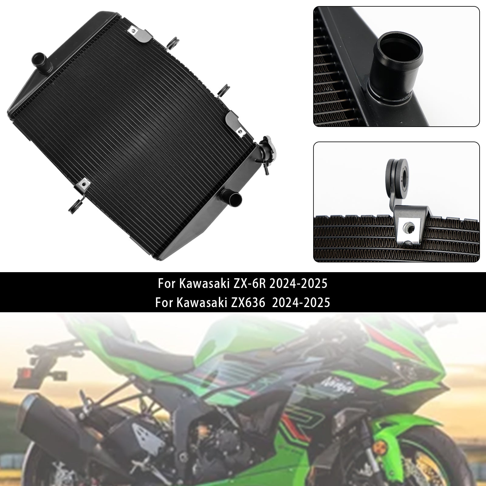 Radiator Cooling Engine Cooler For Kawasaki ZX-6R ZX636 2024-2025