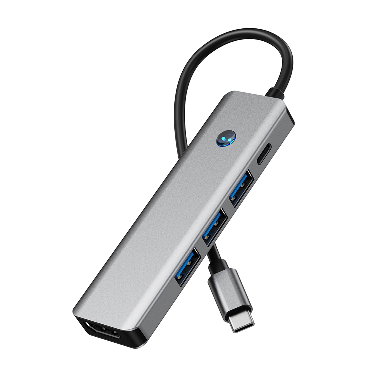 5 en 1 adaptador de concentrador de interfaz TYPE-C+USB3.0*1+USB2.0*2+HDMI+PD100W para MacBook