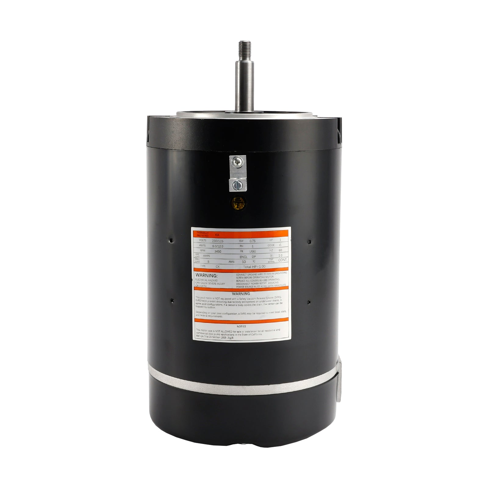 Svømmebassengmotor B228SE 1 hk, 3450 o/min, 1 hastighet, 230/115 volt, 6.0/12.0 ampere