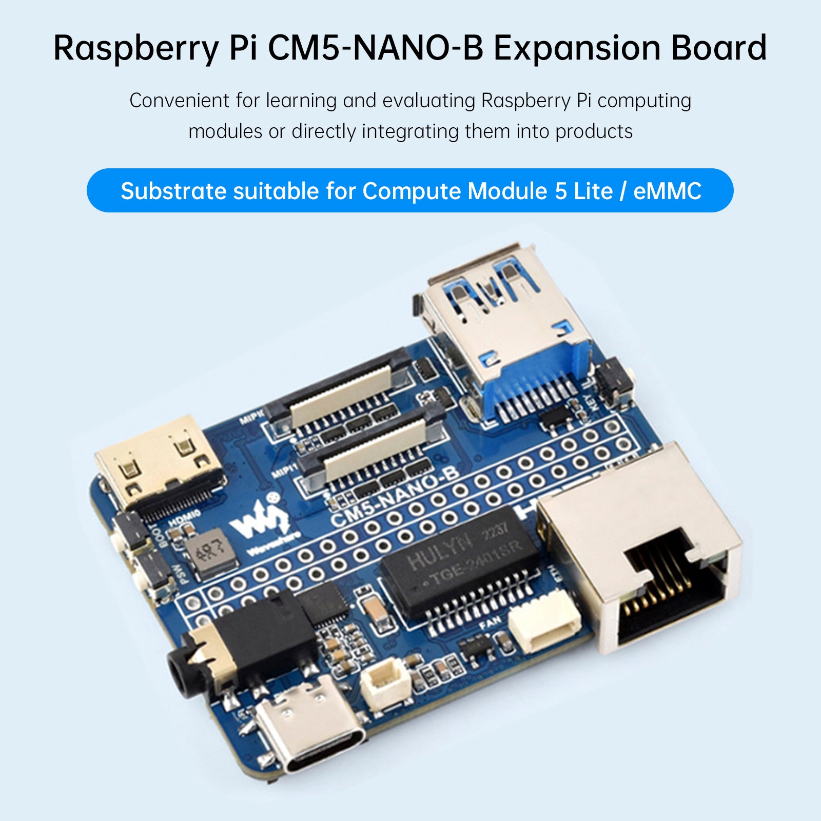 Raspberry CM5 Compute Module IO Baseboard 5 Uitbreidingskaart NANO Type A Type B