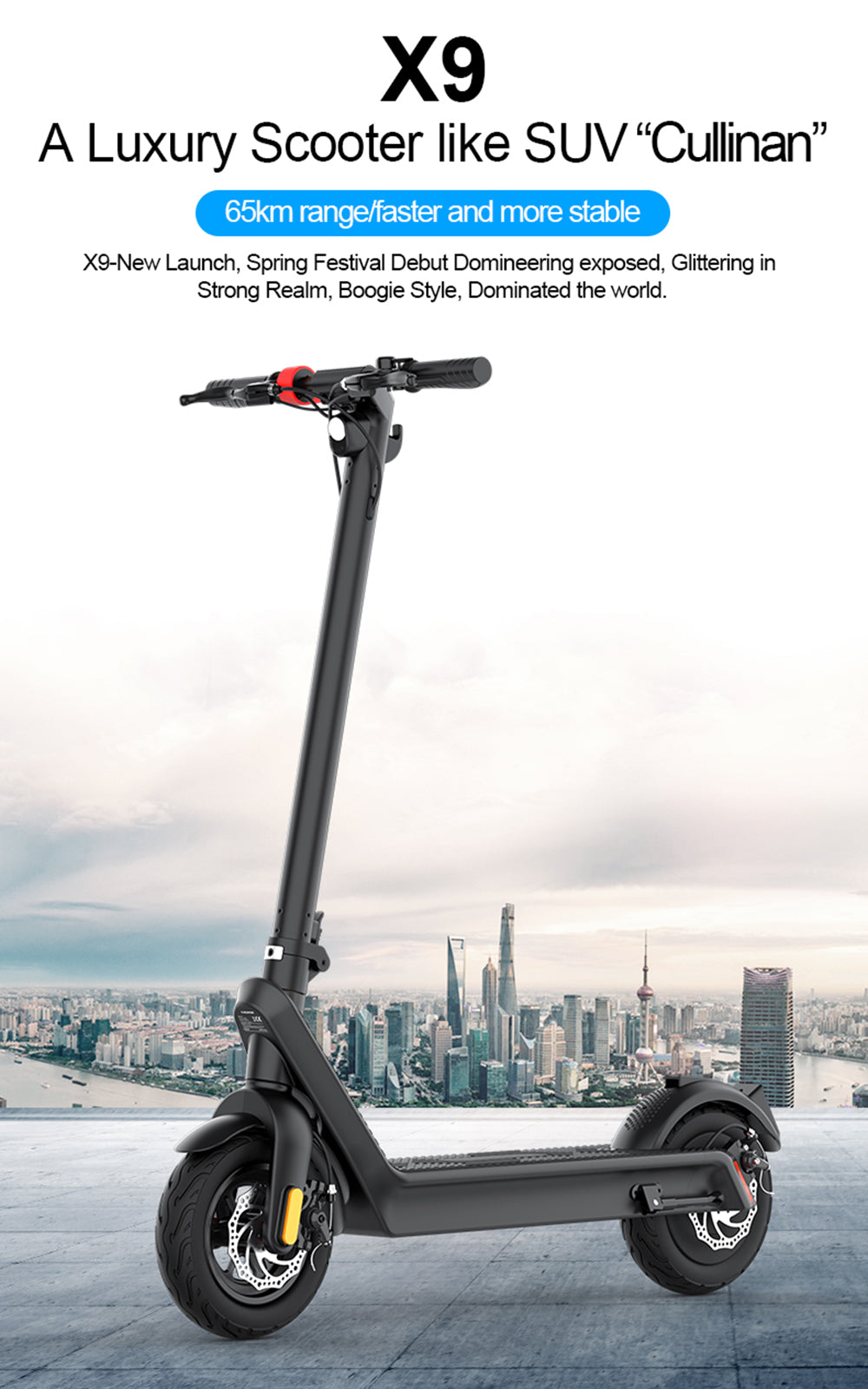 10" Folding Electric Scooter 500W 70KM Range 40km/h For Adult City Commute