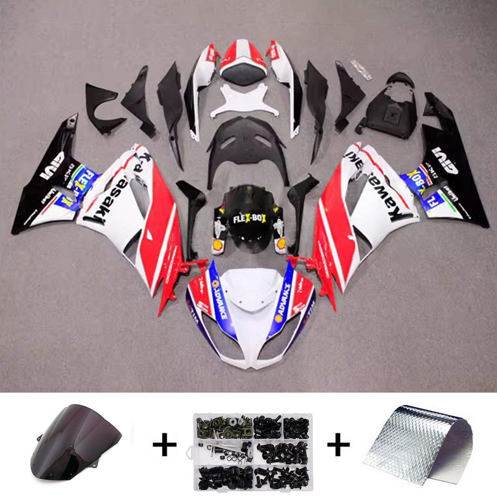 Kit carena iniezione carrozzeria in plastica ABS adatta per Kawasaki ZX6R 636 2009-2012