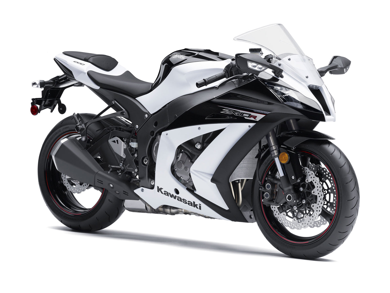 2011-2015 Ninja ZX10R White Bodywork Fairing ABS Injection Molded Plastics Set 6# Generic