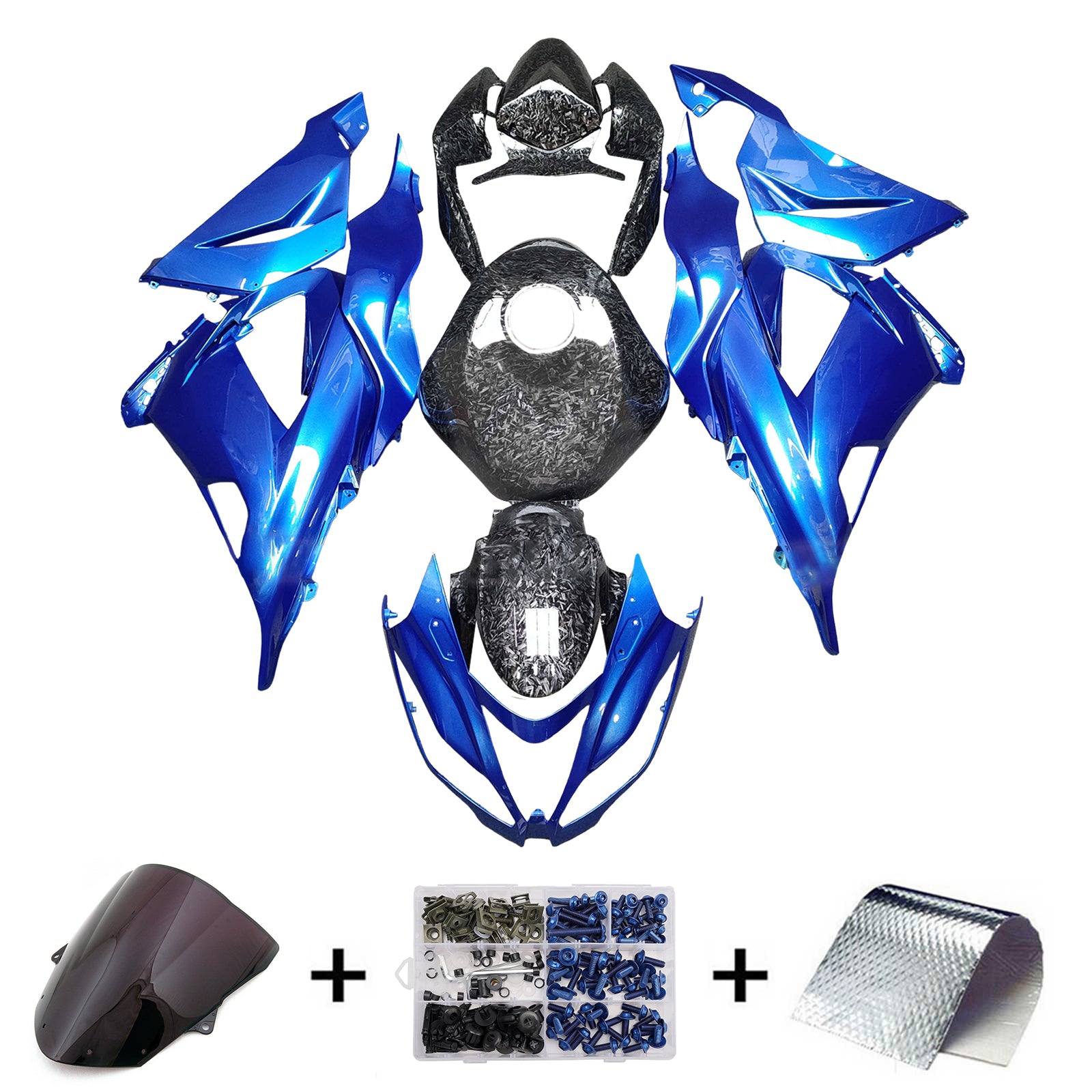 Injeksjon Fairing Kit Bodywork Plast Abs Fit for Kawasaki ZX6R 636 2013-2018