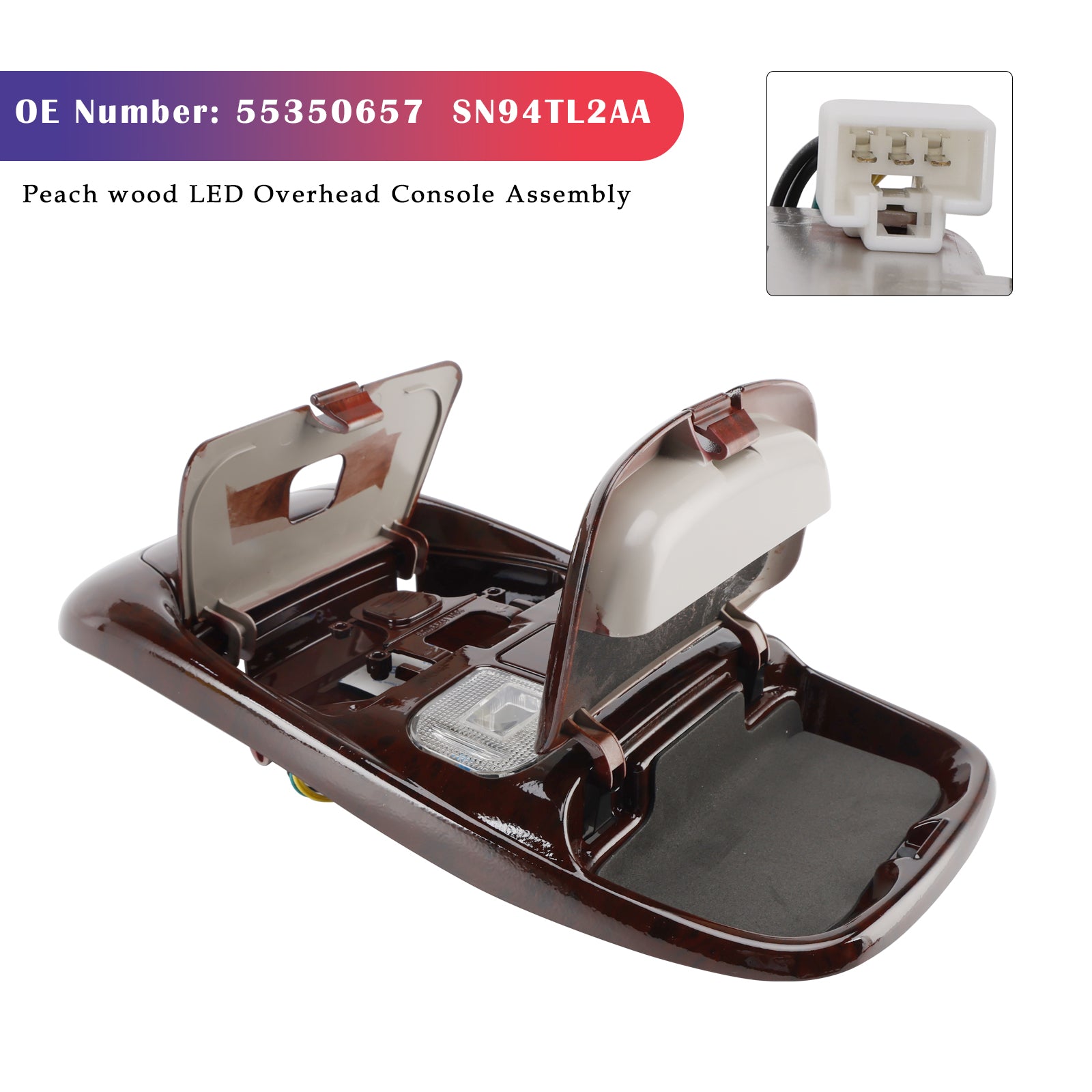 Front LED Overhead Console Peach wood För Dodge Ram 1500 2500 3500 98-02