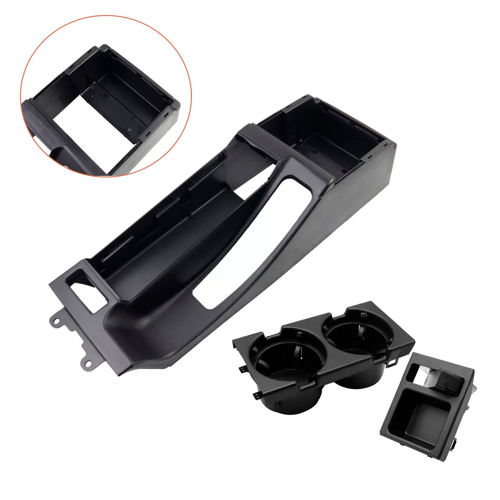 1999-2005 BMW 3 Series E46 4 Door Black Center Console Trim Base Cup Coin Holder 51168218305