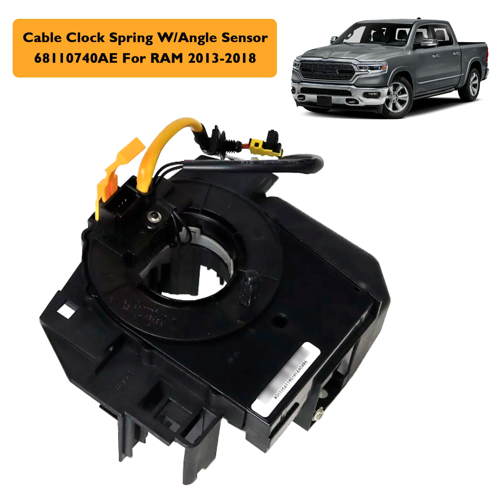 Resorte de reloj 68110740AE con sensor de ángulo de 9 pines para Dodge RAM 2013-2020
