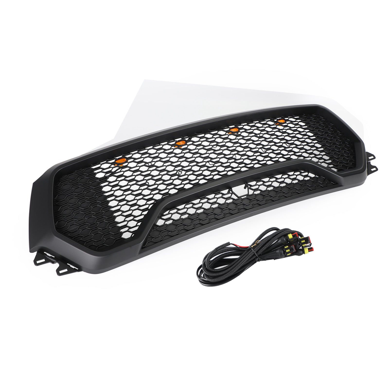 Grille de capot supérieure avant en nid d'abeille à LED de style Dodge Ram 1500 TRX 2019-2022