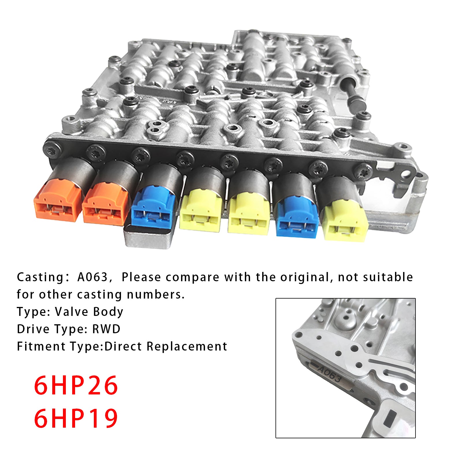 2008-2009 BMW 550i V8 4.8L Cuerpo de válvula #A063 6HP26 6HP19