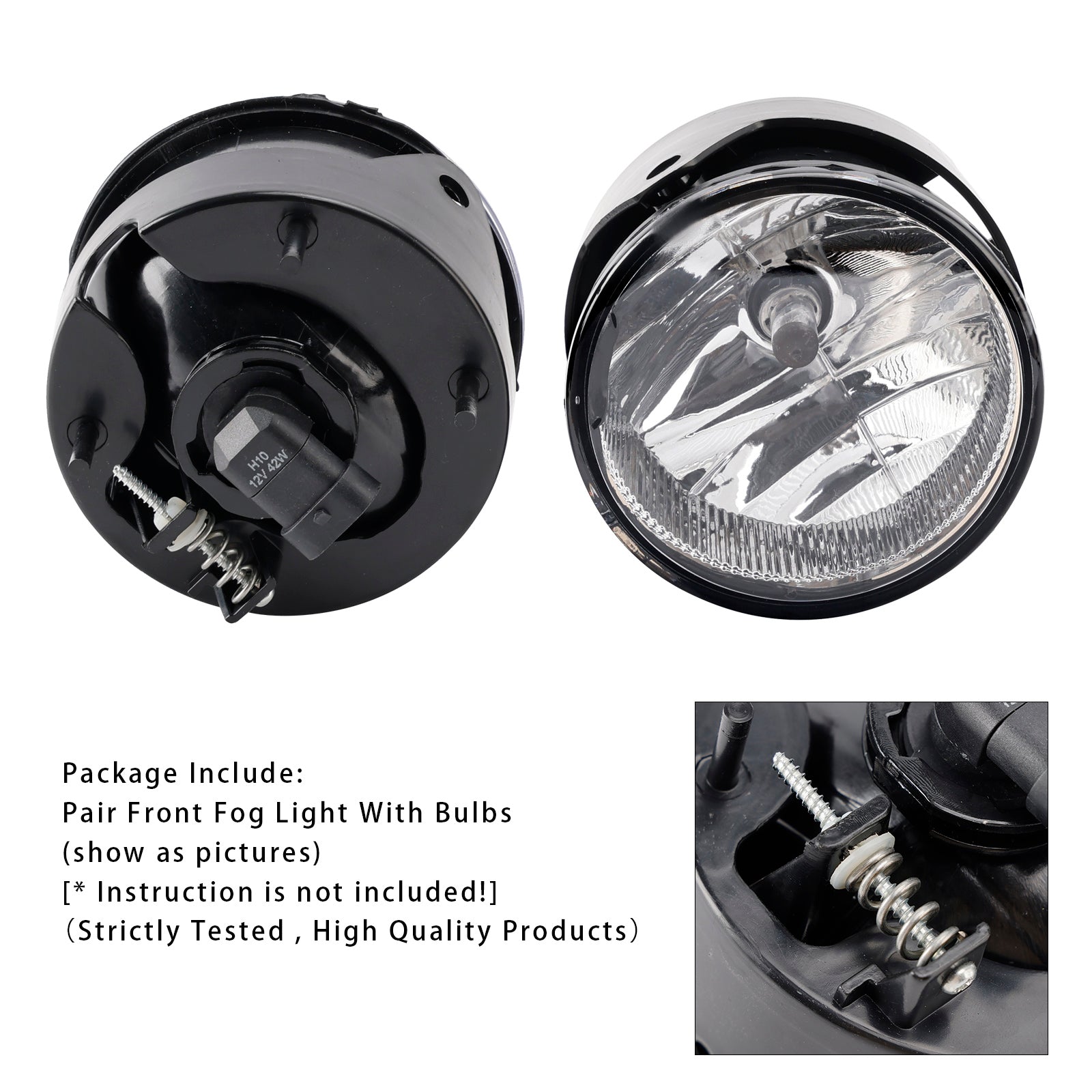 Pair Front Fog Light Lamps With Bulbs For Ford Expedition 2007-2014 Clear Lens