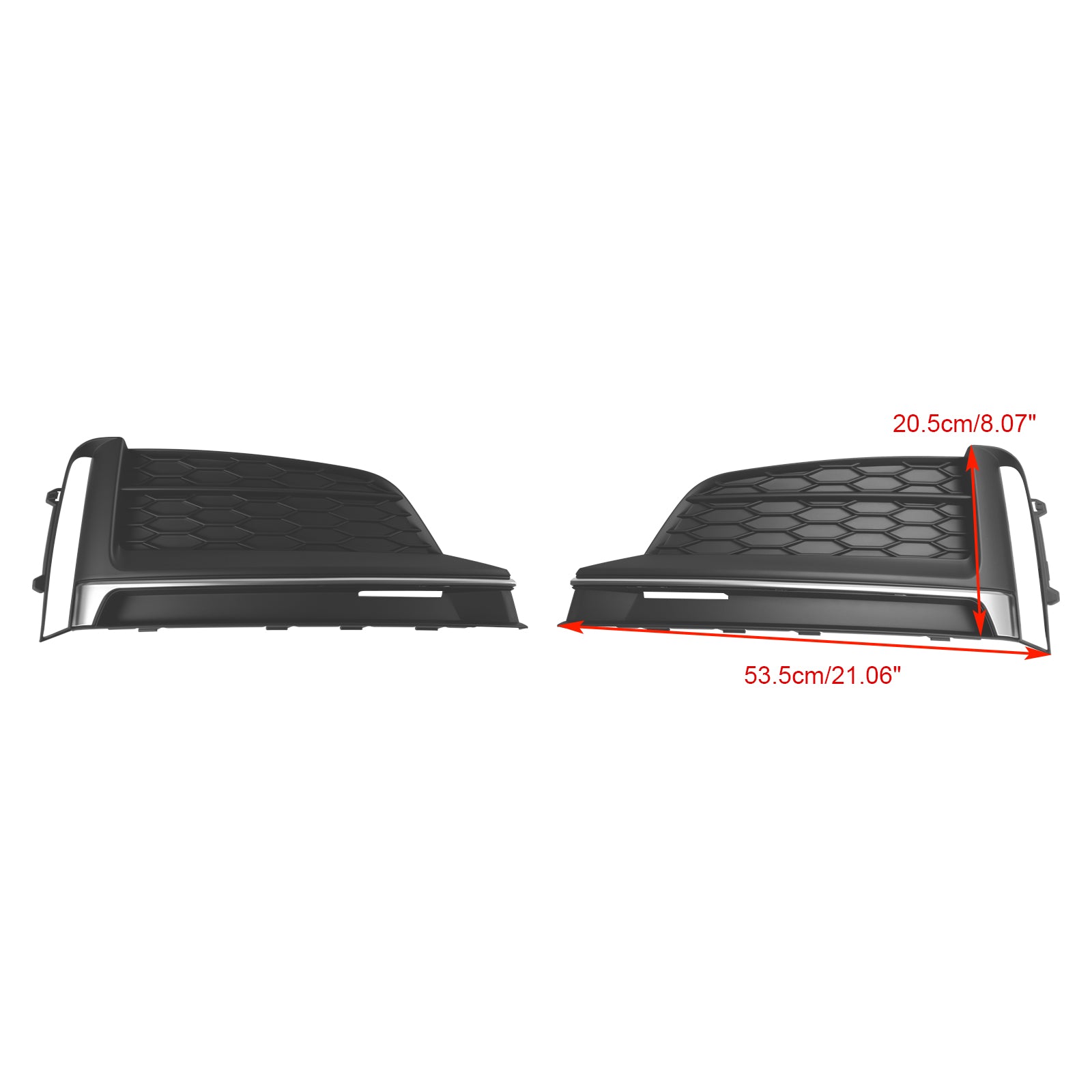 2018-2019 Audi A5 S-Line S5 Cabriolet / Coupe / Sportback Front Bumper Fog Light Grille Cover Trim 2PCS