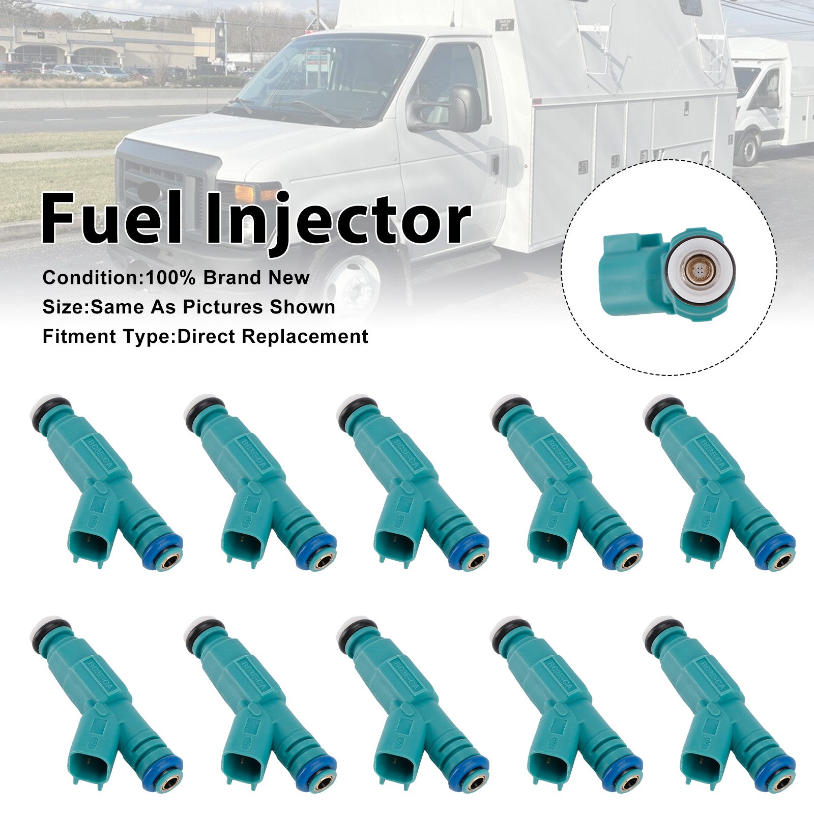 10Pcs Fuel Injector For Ford E-350 E-450 Super Duty 2004-2009 0280156217