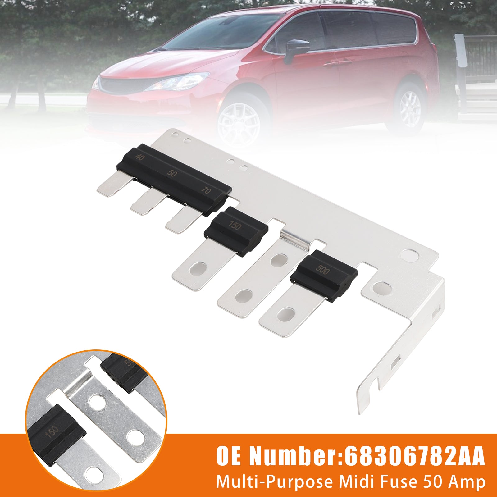 Fusible Midi polyvalent 50 ampères 68306782AA pour Chrysler Pacifica Voyager 2020-2025