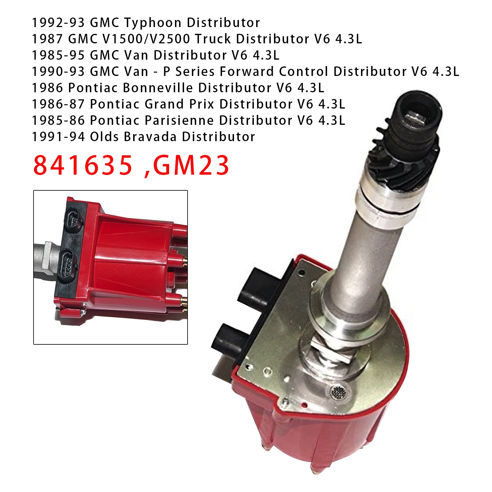 1988-1990 Distribútor snímača GMC S-15 V6 4.3L Distribútor vysokého výkonu zapaľovania 841635 GM23