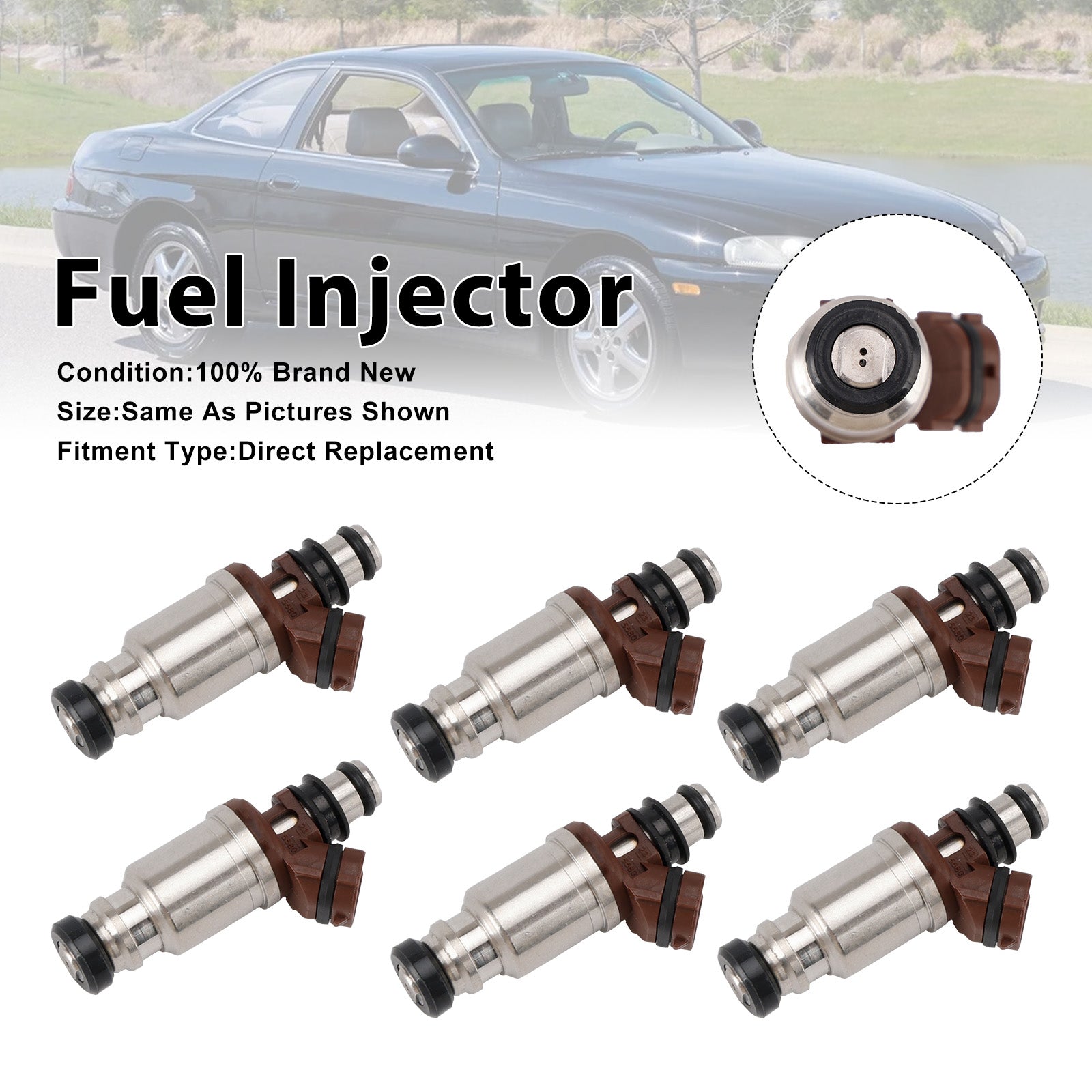 6Pcs Fuel Injector For Lexus SC300 1992-1994 GS300 1993-1994 23250-46030