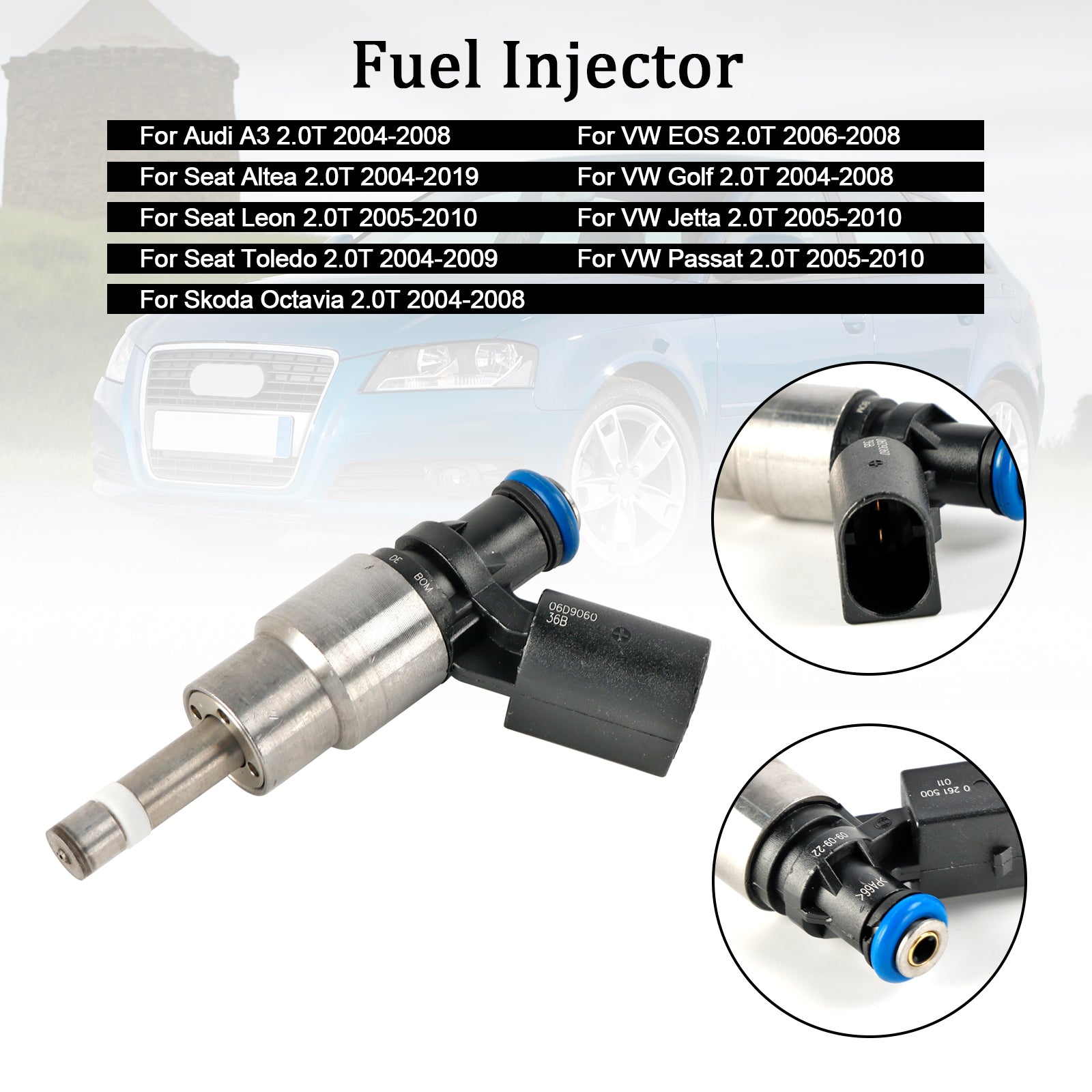 Injecteur de carburant 0261500011 adapté à Audi A4 Avant 8E5 2.0 FSI 02-04 06D906036B, 1 pièce