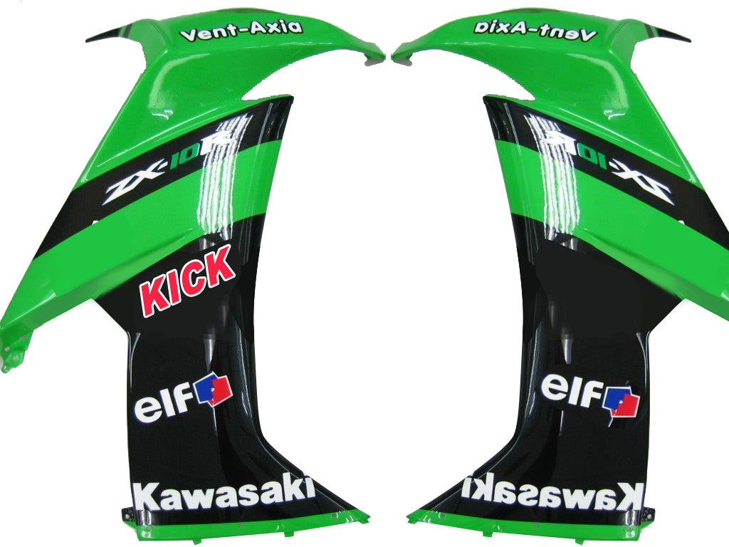 2008-2010 Kawasaki ZX10R Vert Noir Carénages Racing Générique