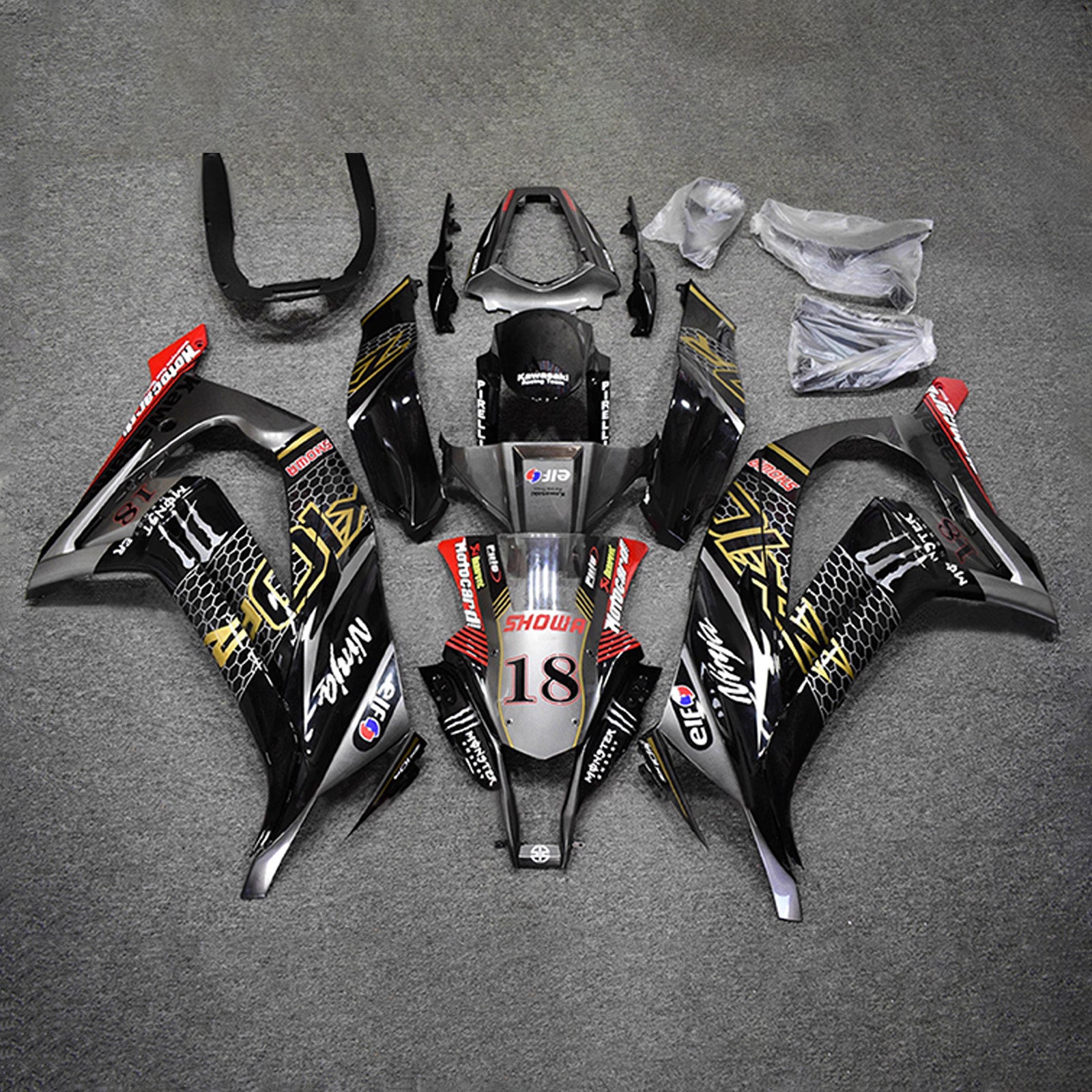 Kit carena iniezione carrozzeria in plastica ABS adatta per Kawasaki ZX10R 2011-2015