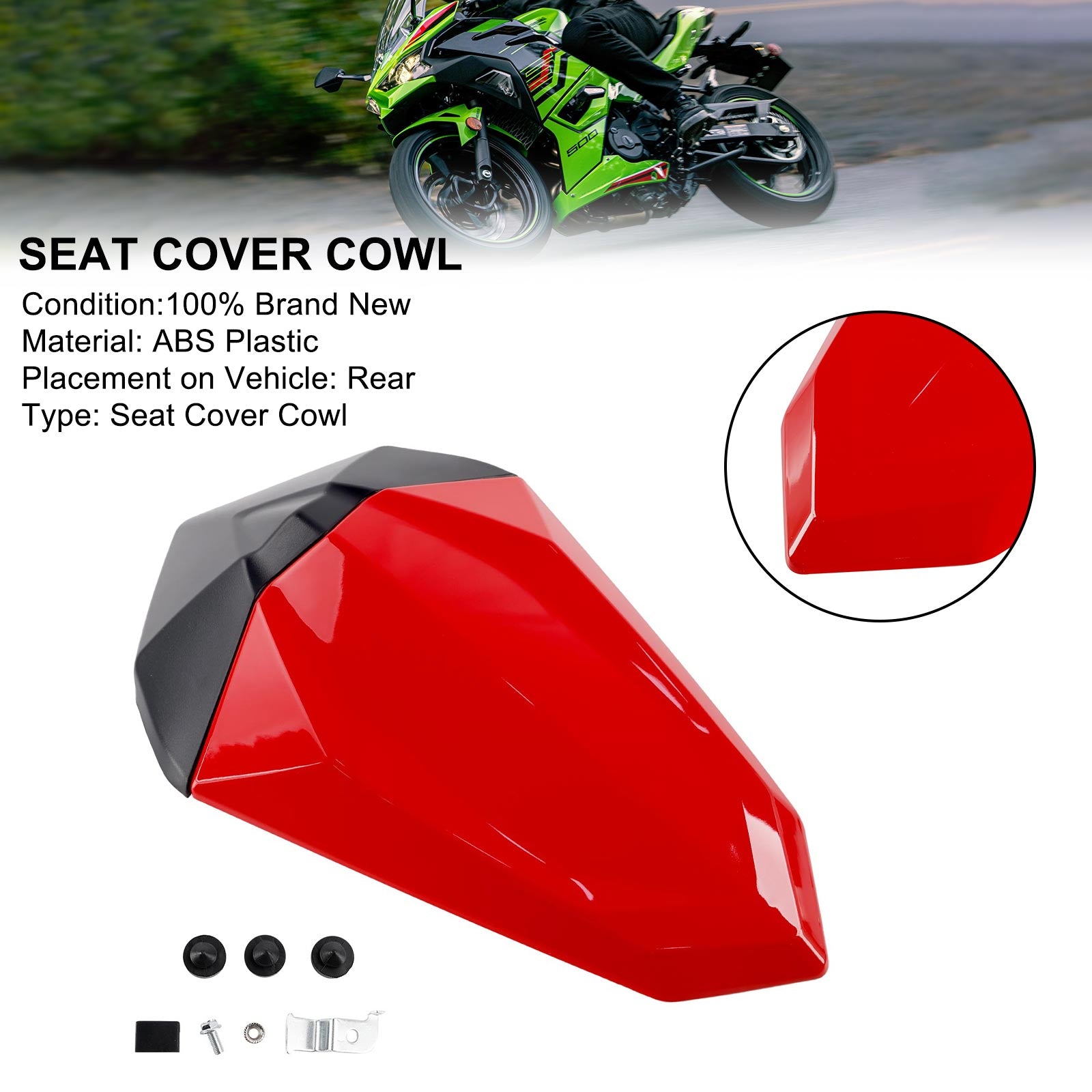 2024-2025 Kawasaki Ninja 500 EX500R Z500 Tail Rear Seat Fairing Cowl