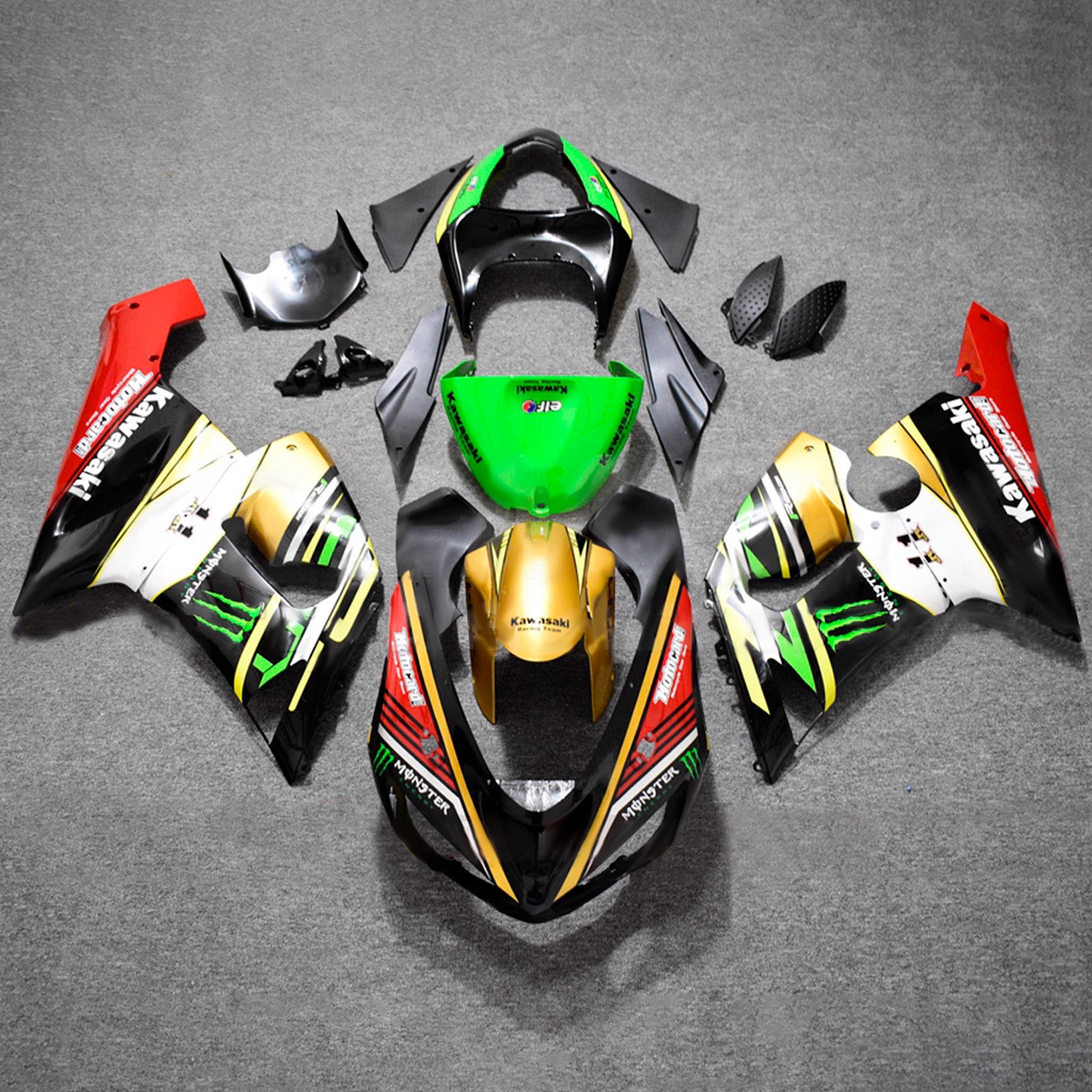 Injection Fairing Kit Bodywork Plastic ABS fit For Kawasaki ZX6R 636 2005-2006