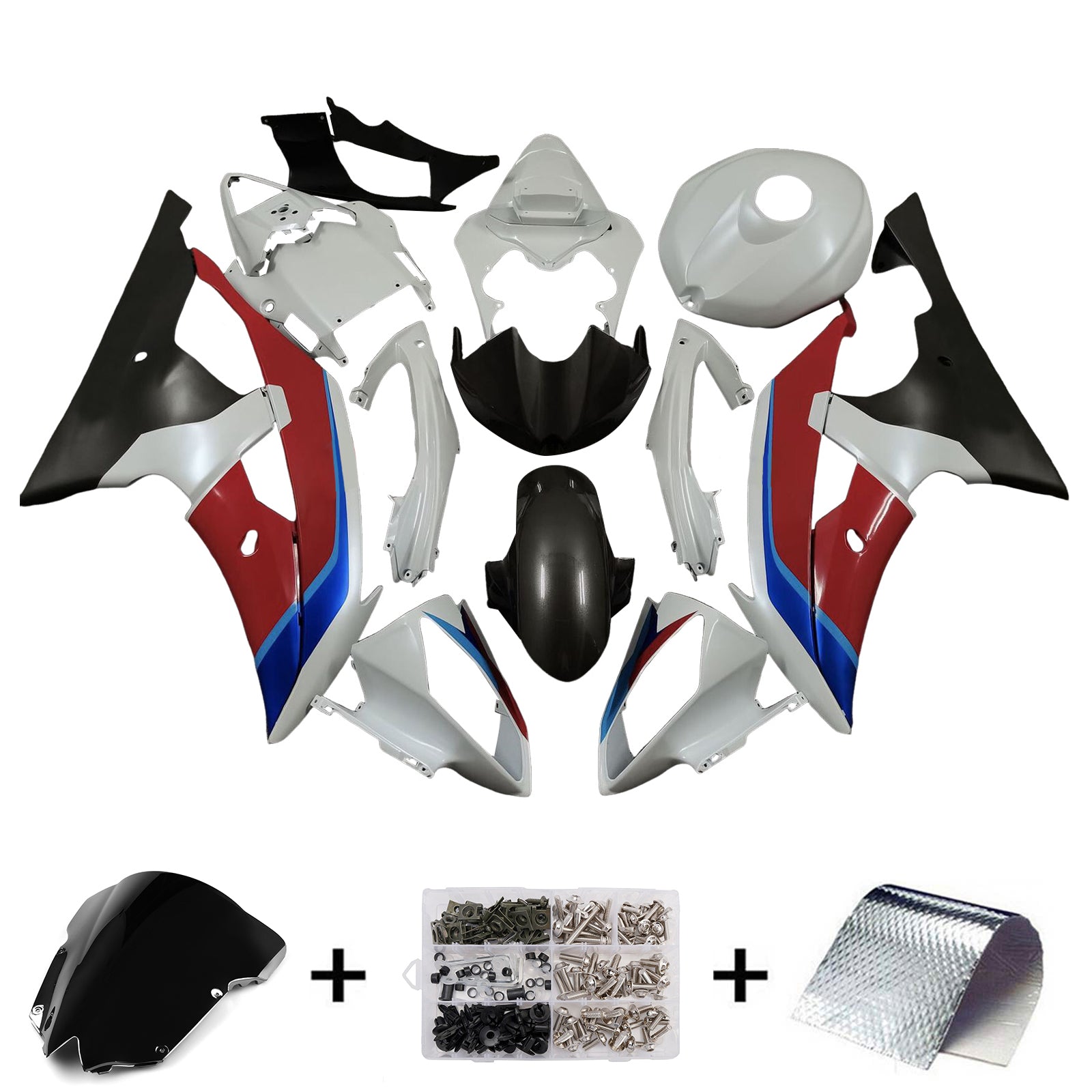 Kit de carénage d'injection carrosserie plastique ABS pour Yamaha YZFR6 YZF-R6 2008-2016